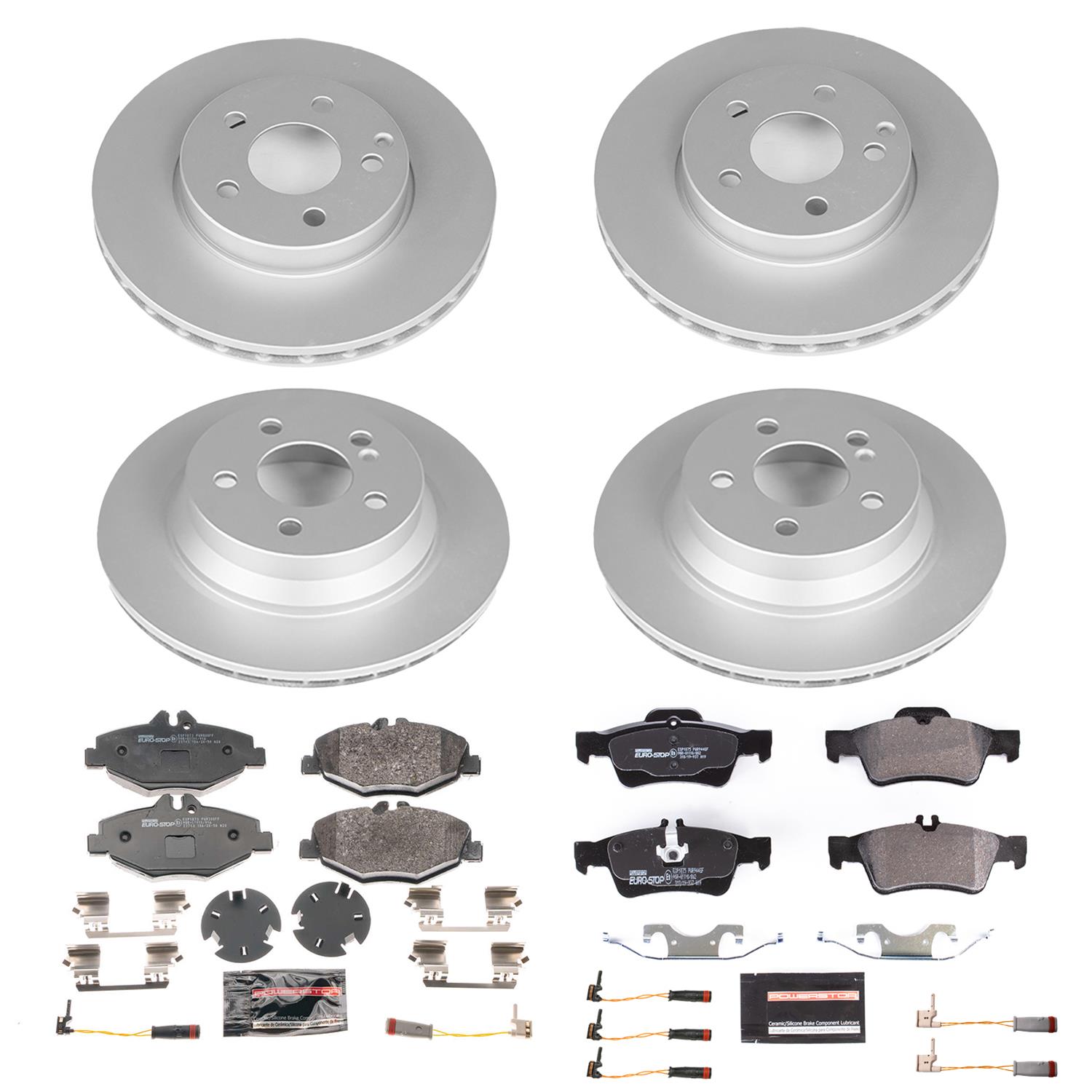 Power Stop 07-09 Mercedes-Benz E350 Sedan Front & Rear Euro-Stop Brake Kit (1x psbESK5322, 1x psbESK5325A) thumbnail 6