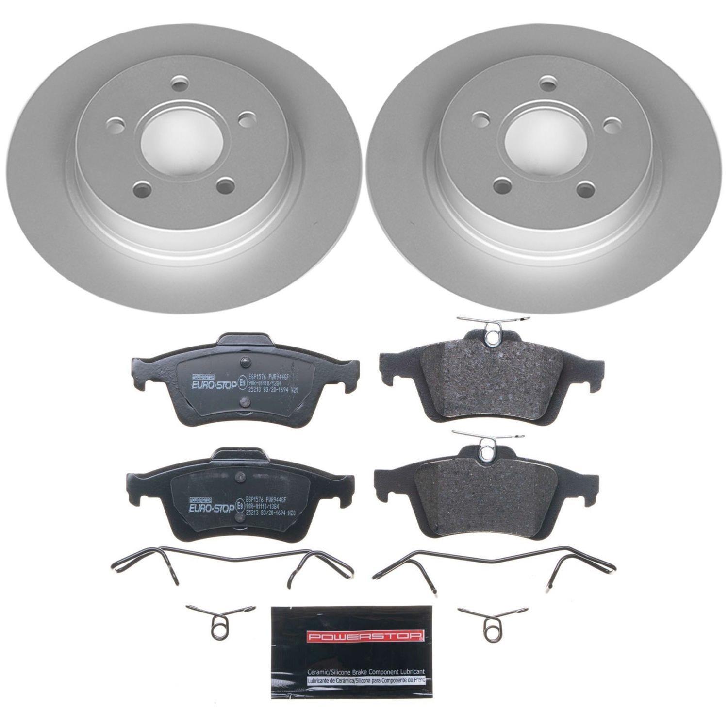 Power Stop 12-13 Volvo C30 Front & Rear Euro-Stop Brake Kit (1x psbESK4613, 1x psbESK5976) thumbnail 4