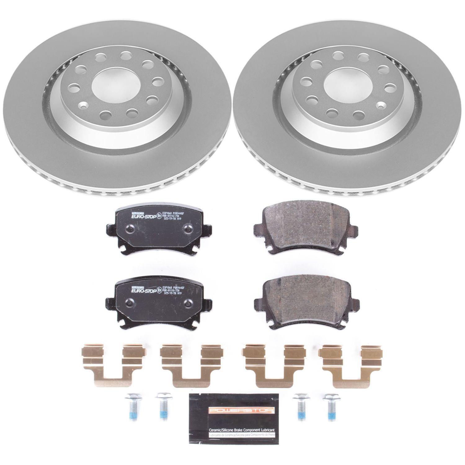 Power Stop 13-16 Volkswagen CC Front & Rear Euro-Stop Brake Kit (1x psbESK4628, 1x psbESK7175) thumbnail 6