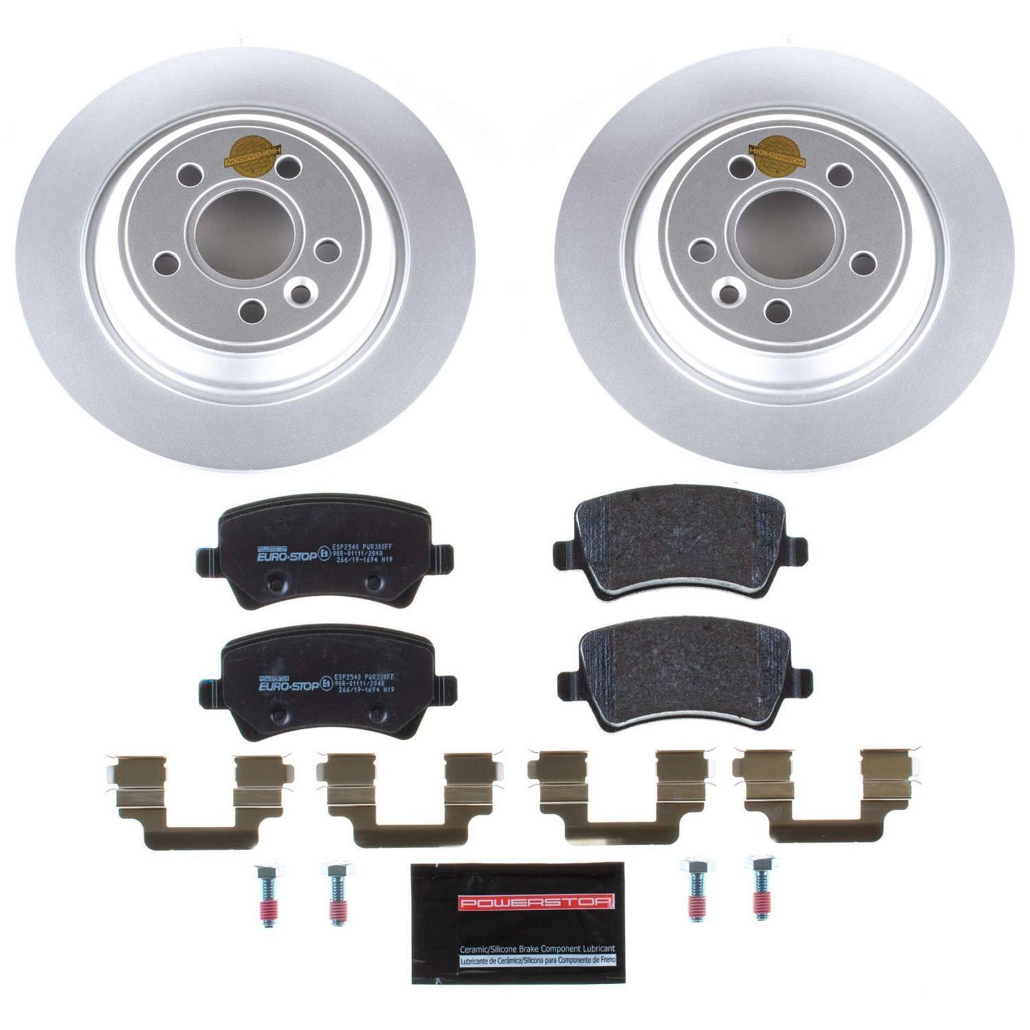 Power Stop 11-14 Volvo S60 Front & Rear Euro-Stop Brake Kit (1x psbESK5608, 1x psbESK4704) thumbnail 2