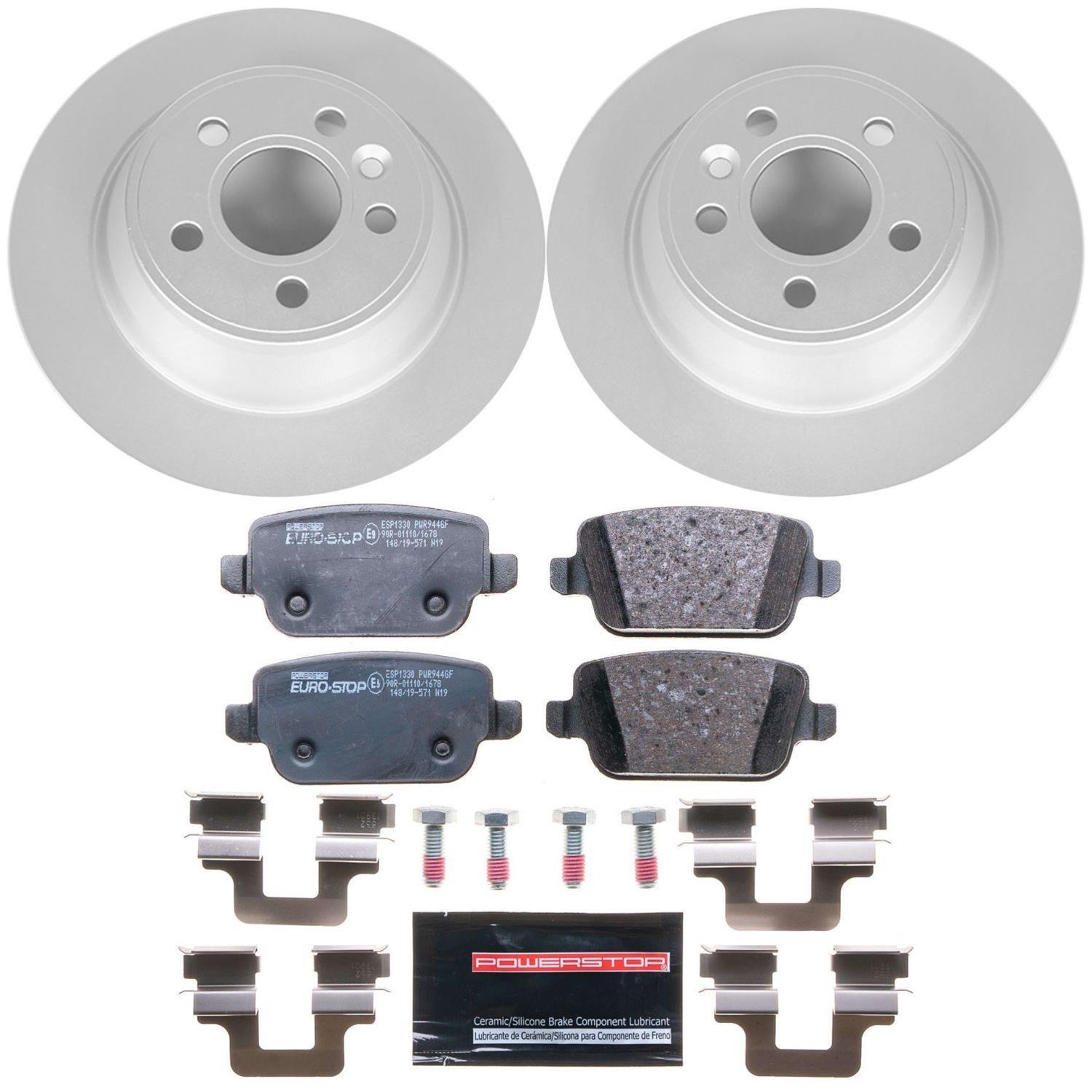 Power Stop 07-11 Volvo S80 Front & Rear Euro-Stop Brake Kit (1x psbESK5608, 1x psbESK5341) thumbnail 6
