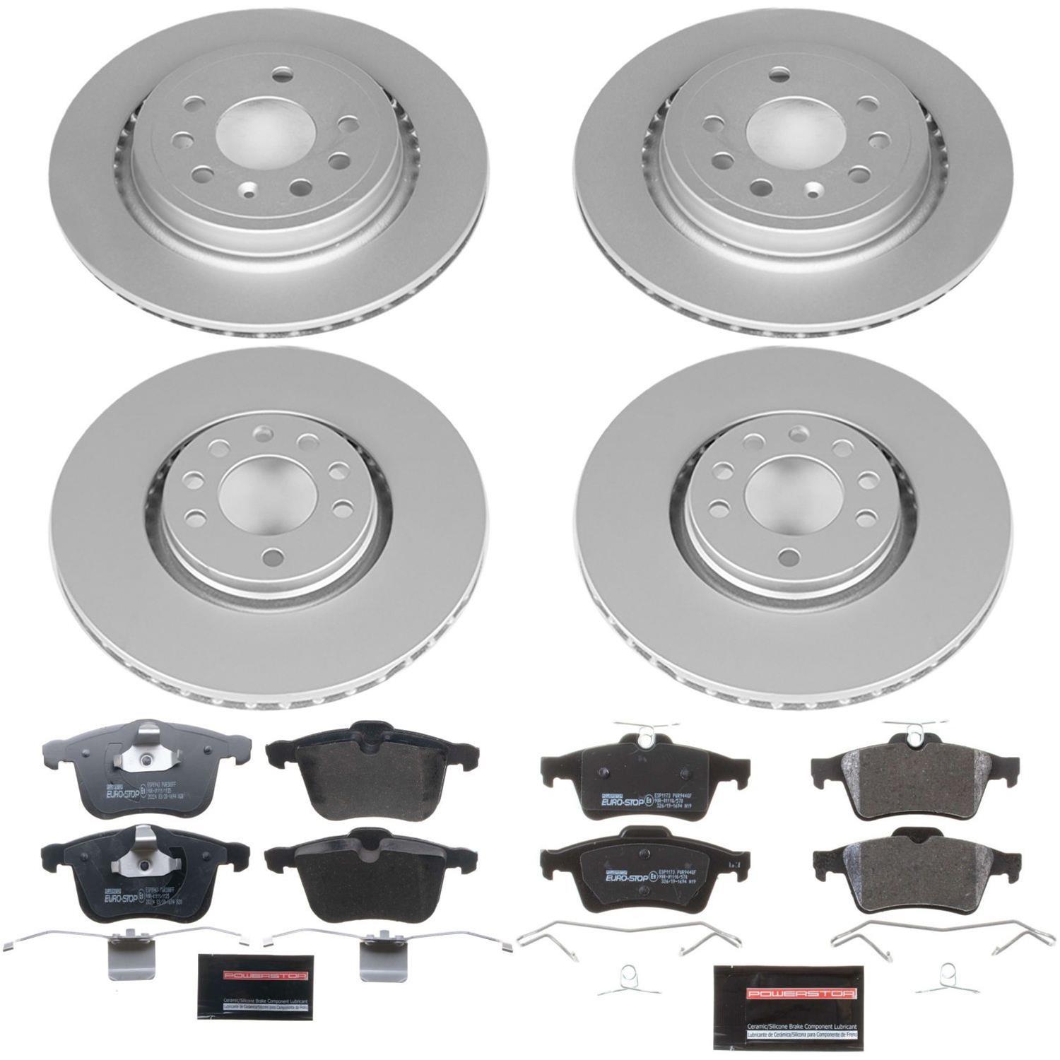 Power Stop 06-11 Saab 9-3 Front & Rear Euro-Stop Brake Kit (1x psbESK5349, 1x psbESK983) thumbnail 2