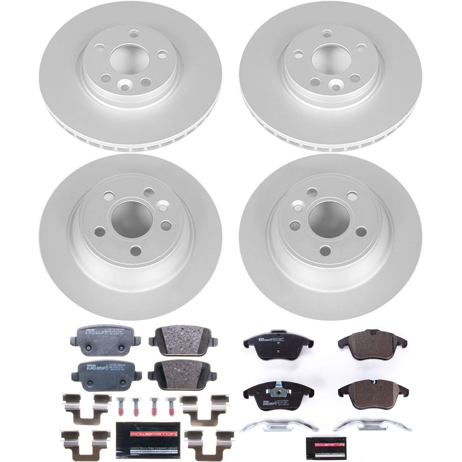 Power Stop 07-11 Volvo S80 Front & Rear Euro-Stop Brake Kit (1x psbESK5608, 1x psbESK5341) thumbnail 7