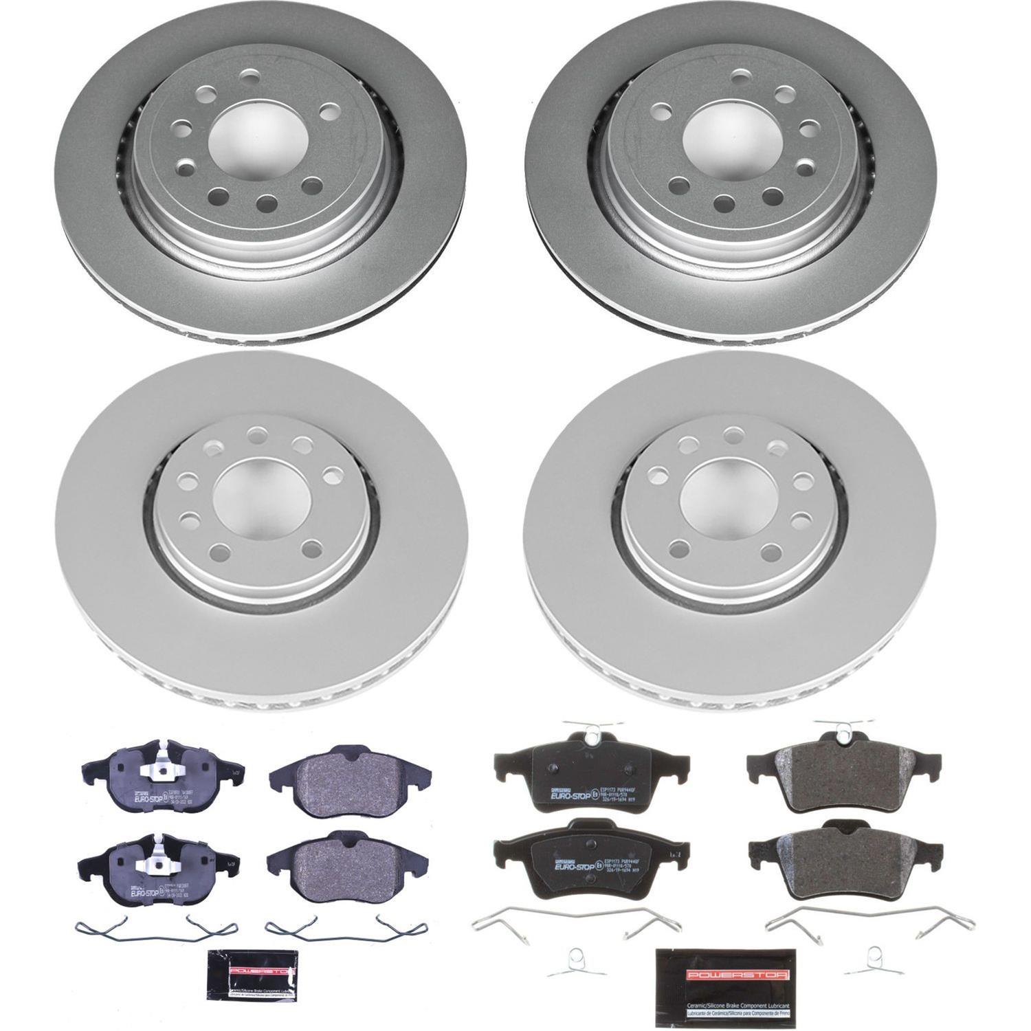 Power Stop 08-11 Saab 9-3 Front & Rear Euro-Stop Brake Kit (1x psbESK5698, 1x psbESK985) thumbnail 6
