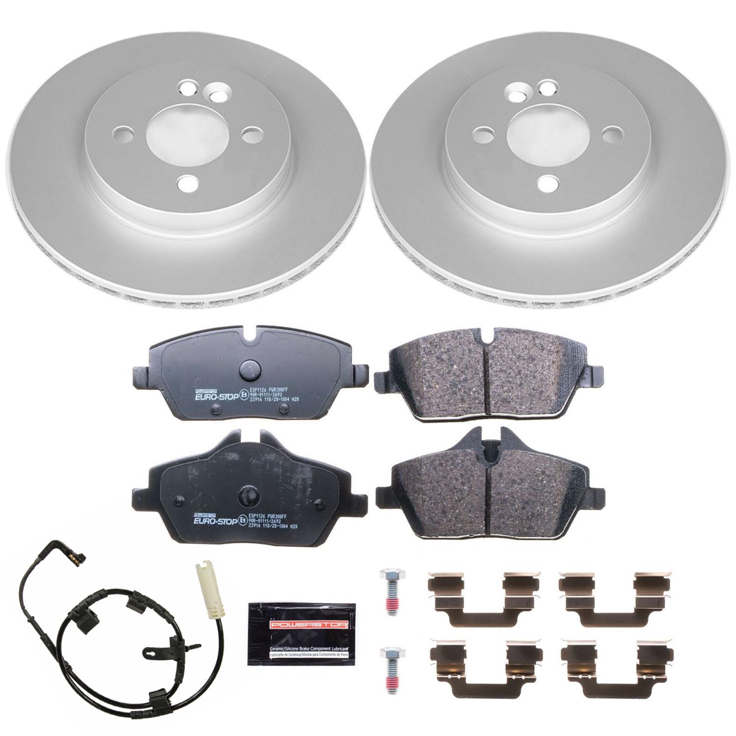 Power Stop 07-10 Mini Cooper Front & Rear Euro-Stop Brake Kit (1x psbESK6281, 1x psbESK6066) thumbnail 6