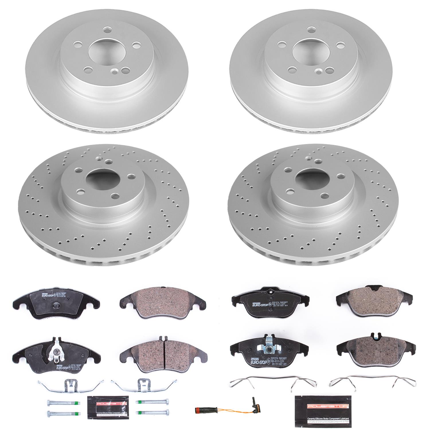 Power Stop 12-16 Mercedes-Benz C250 Front & Rear Euro-Stop Brake Kit (1x psbESK5626, 1x psbESK6207) thumbnail 6