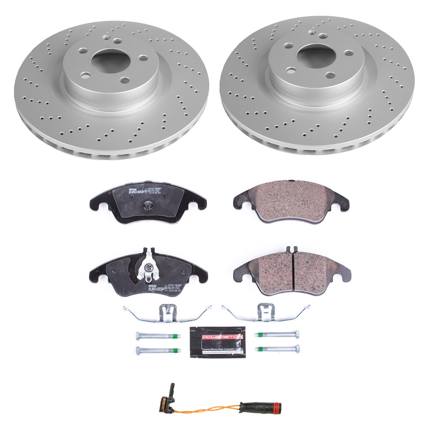 Power Stop 12-16 Mercedes-Benz C250 Front & Rear Euro-Stop Brake Kit (1x psbESK5626, 1x psbESK6207) thumbnail 8