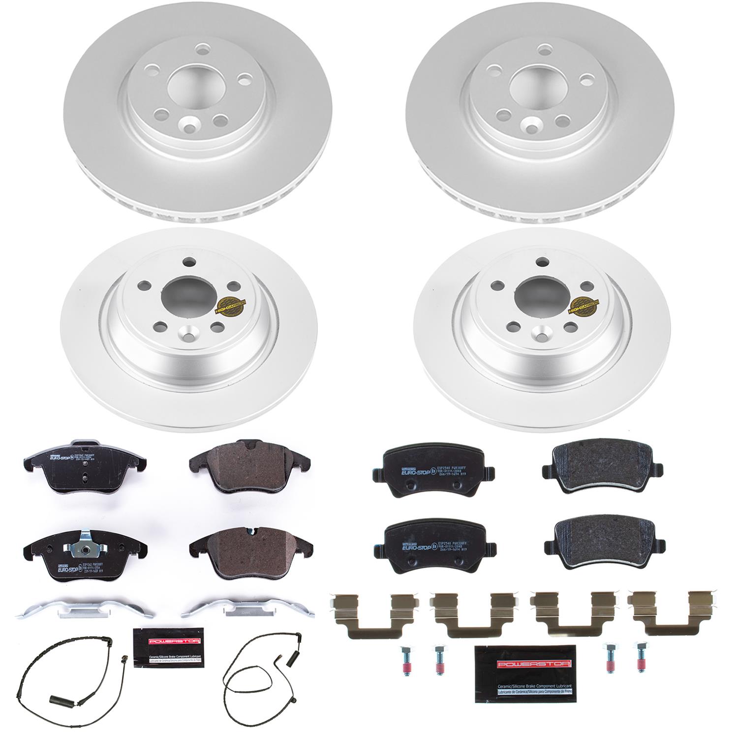 Power Stop 12-15 Land Rover Range Rover Evoque Front & Rear Eurostop Brake Kit thumbnail 5
