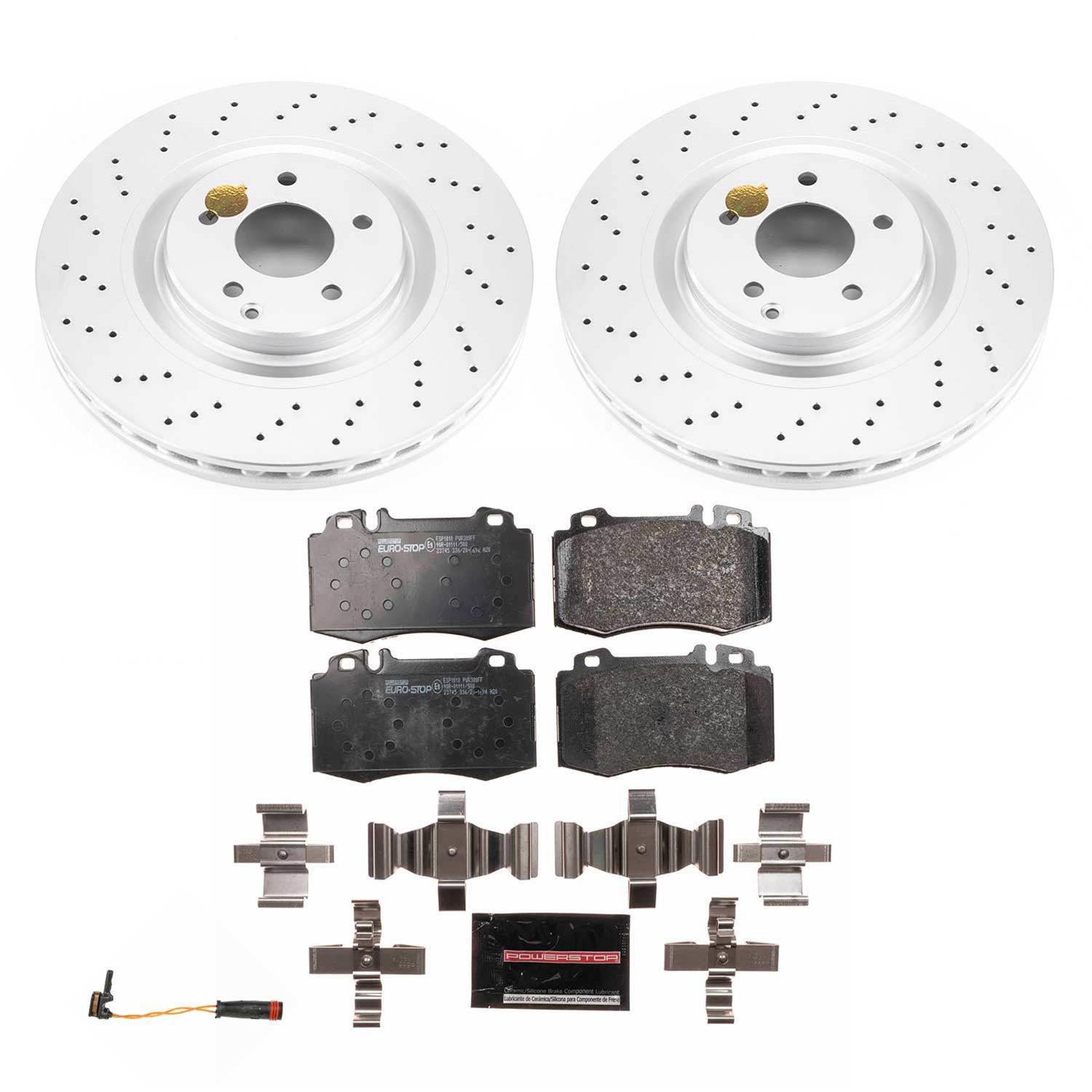 Power Stop 03-06 Mercedes-Benz CLK500 Front & Rear Euro-Stop Brake Kit (1x psbESK6585, 1x psbESK6718) thumbnail 7