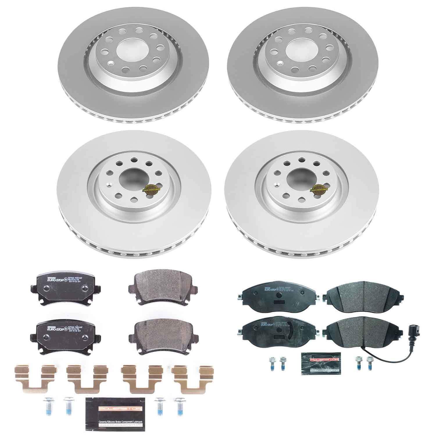 Power Stop 13-16 Volkswagen CC Front & Rear Euro-Stop Brake Kit (1x psbESK4628, 1x psbESK7175) thumbnail 7
