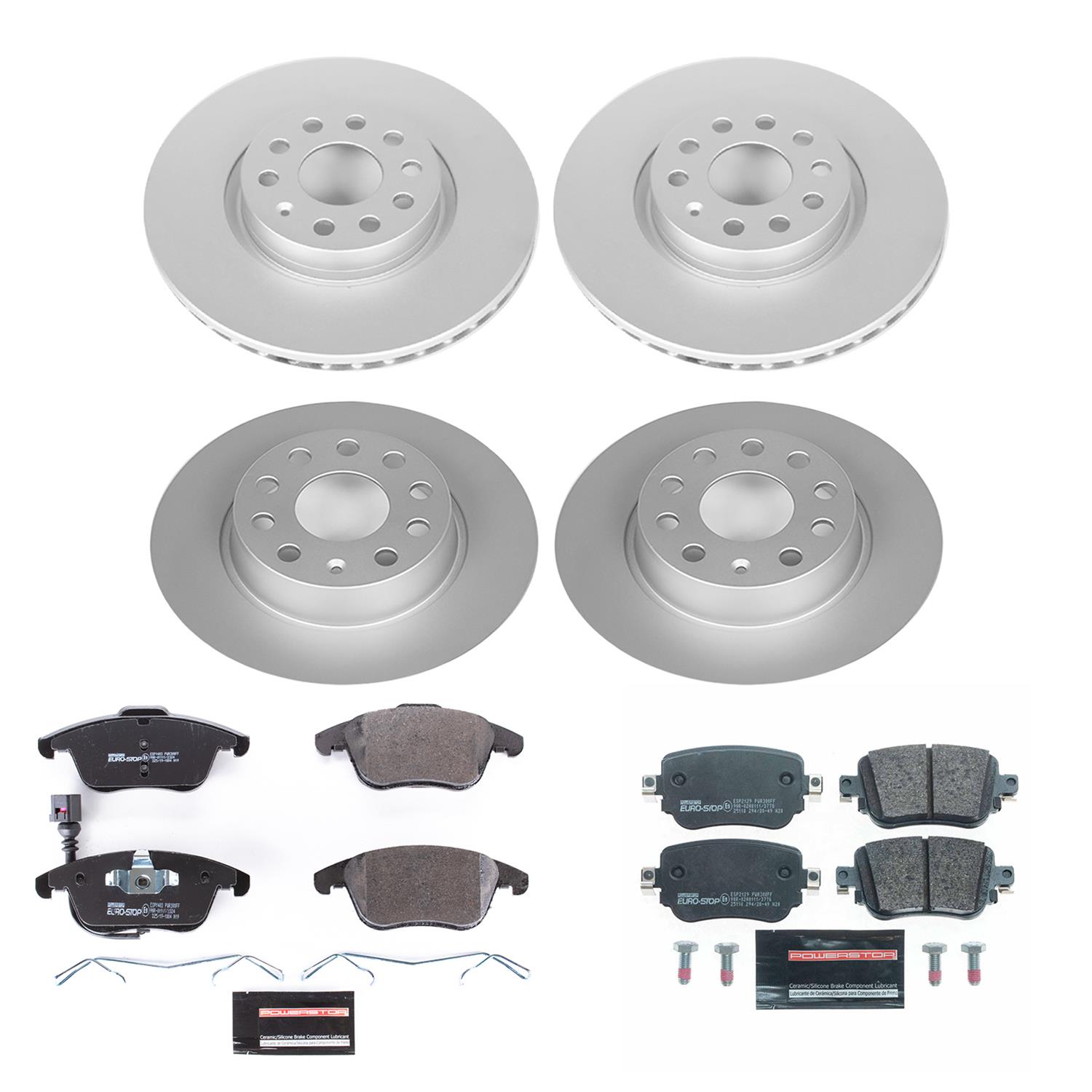 Power Stop 15-20 Volkswagen Passat Front & Rear Euro-Stop Brake Kit (1x psbESK2963, 1x psbESK7053) thumbnail 5