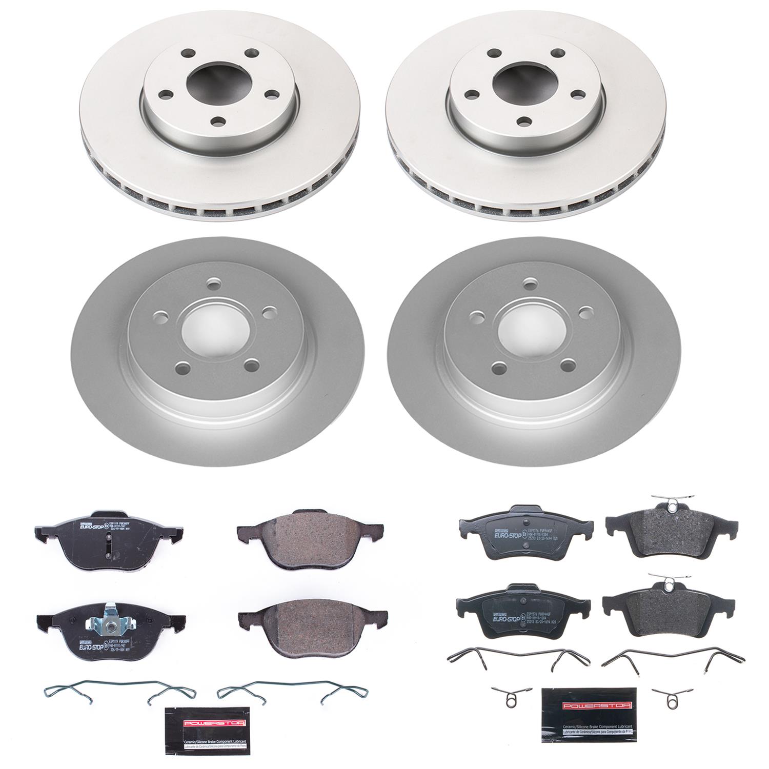 Power Stop 12-13 Volvo C30 Front & Rear Euro-Stop Brake Kit (1x psbESK4613, 1x psbESK5976) thumbnail 3