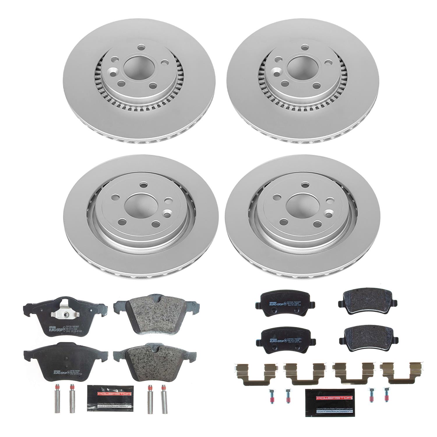 Power Stop 15-18 Volvo S60 Front & Rear Euro-Stop Brake Kit (1x psbESK4702, 1x psbESK4698A) thumbnail 5