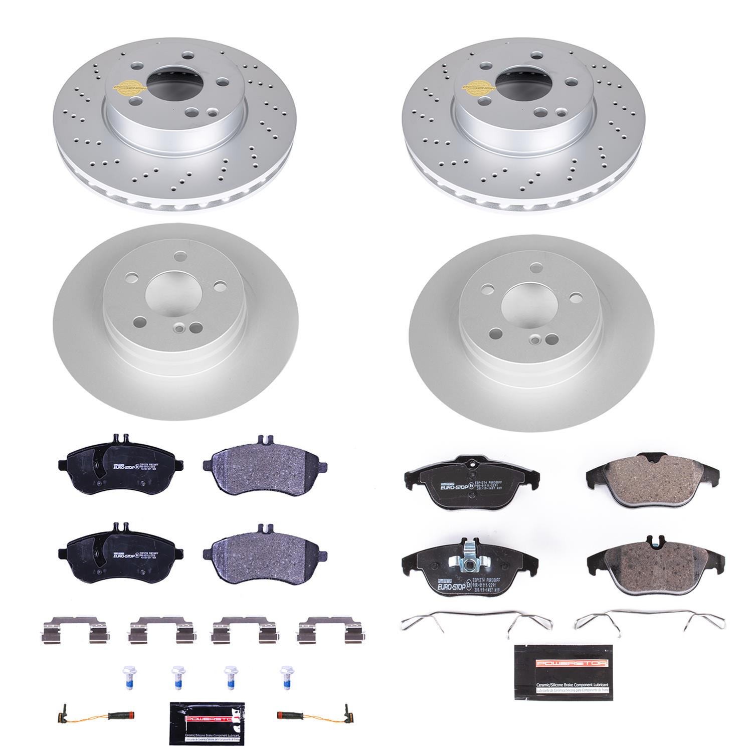 Power Stop 08-12 Mercedes-Benz C300 Front & Rear Euro-Stop Brake Kit (1x psbESK5625, 1x psbESK7766) thumbnail 6