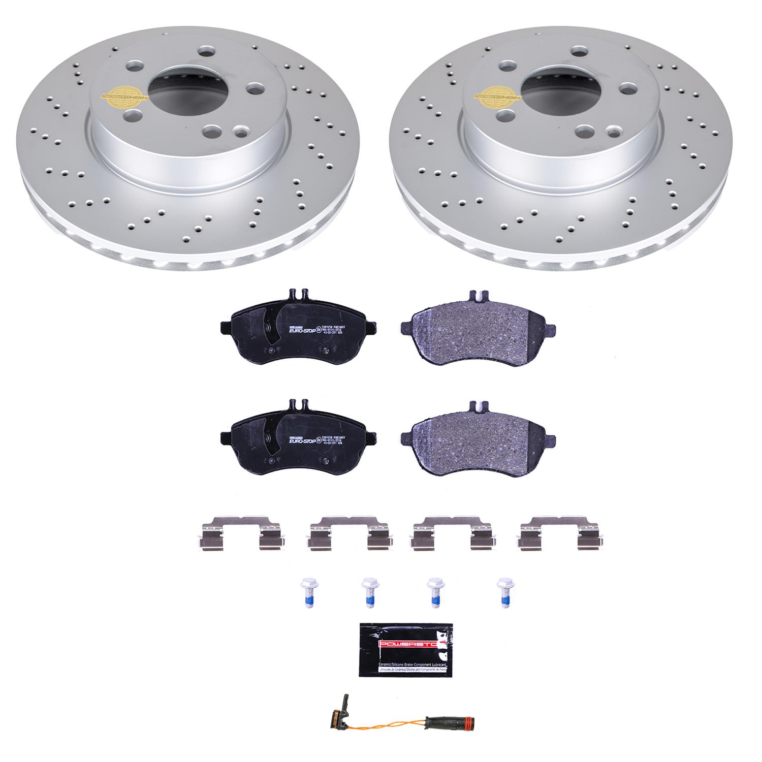 Power Stop 12-16 Mercedes-Benz C250 Front & Rear Euro-Stop Brake Kit (1x psbESK5626, 1x psbESK7766) thumbnail 9