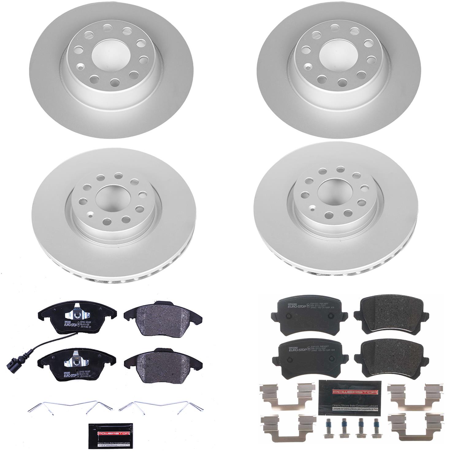 Power Stop 2009 Volkswagen Passat Front & Rear Euro-Stop Brake Kit (1x psbESK2259, 1x psbESK7811) thumbnail 6