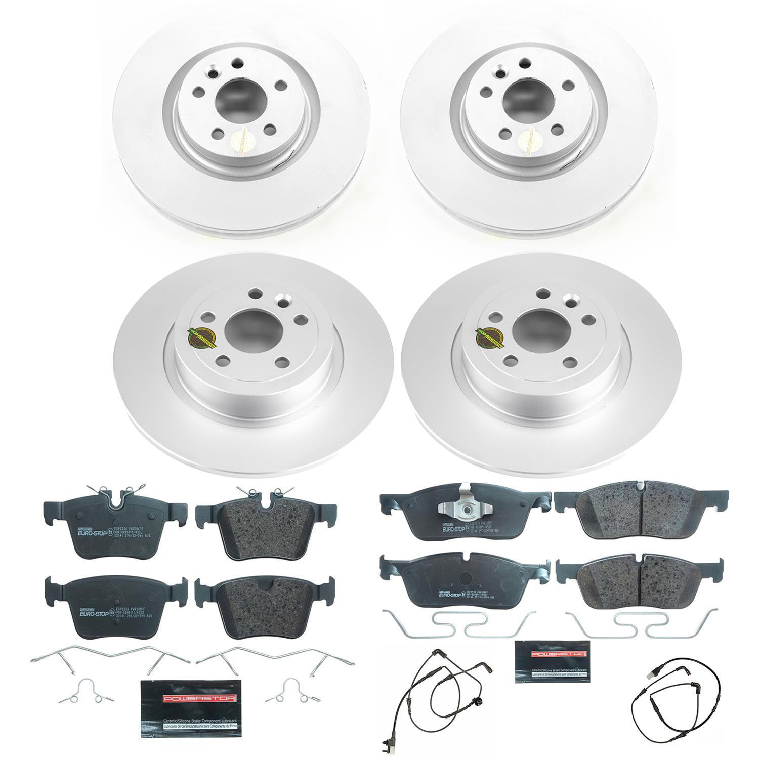 Power Stop 16-19 Land Rover Range Rover Evoque Front & Rear Euro-Stop Brake Kit (1x psbESK7994, 1x psbESK7991) thumbnail 2
