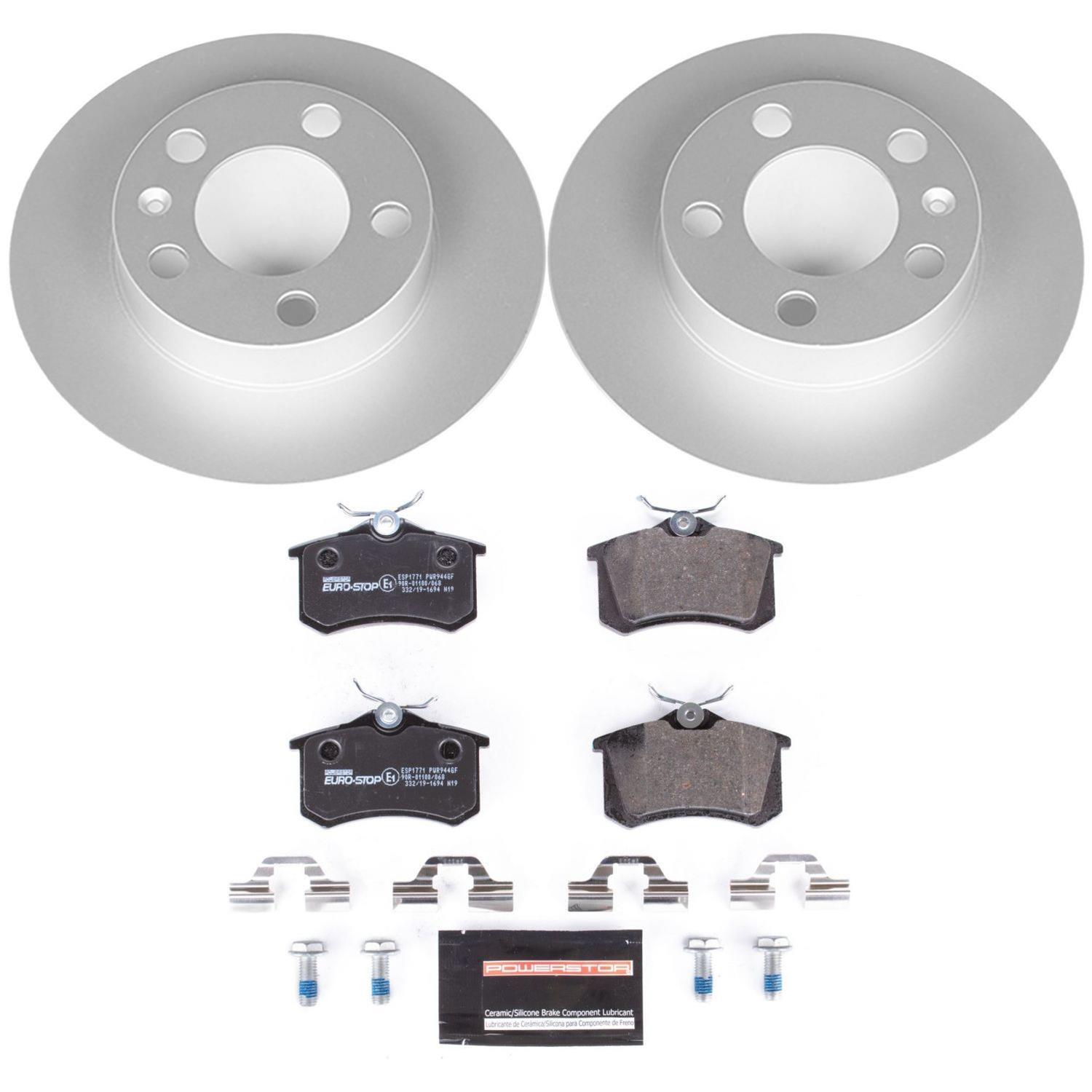Power Stop 99-10 Volkswagen Beetle Front & Rear Euro-Stop Brake Kit (1x psbESK898, 1x psbESK847) thumbnail 5