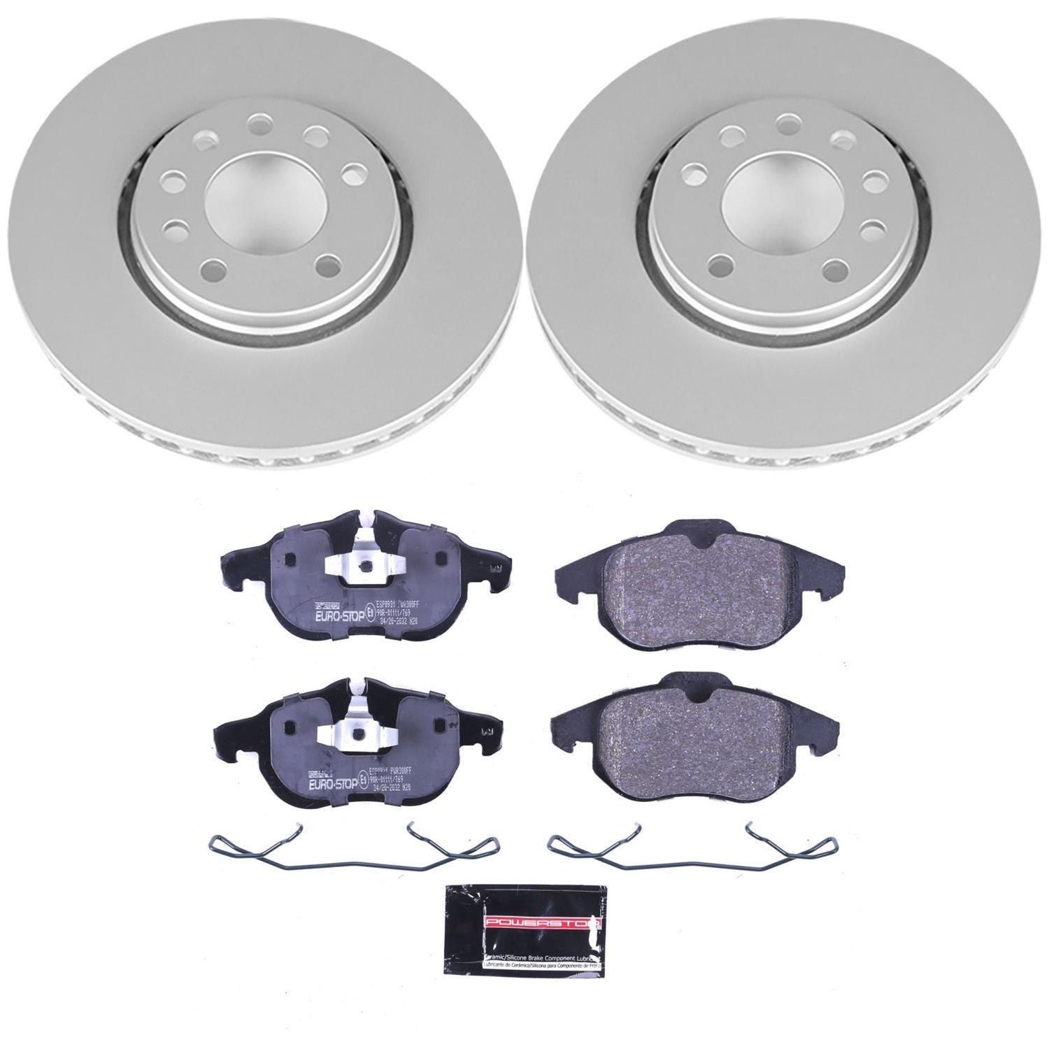 Power Stop 03-11 Saab 9-3 Front & Rear Euro-Stop Brake Kit (1x psbESK985, 1x psbESK983) thumbnail 8