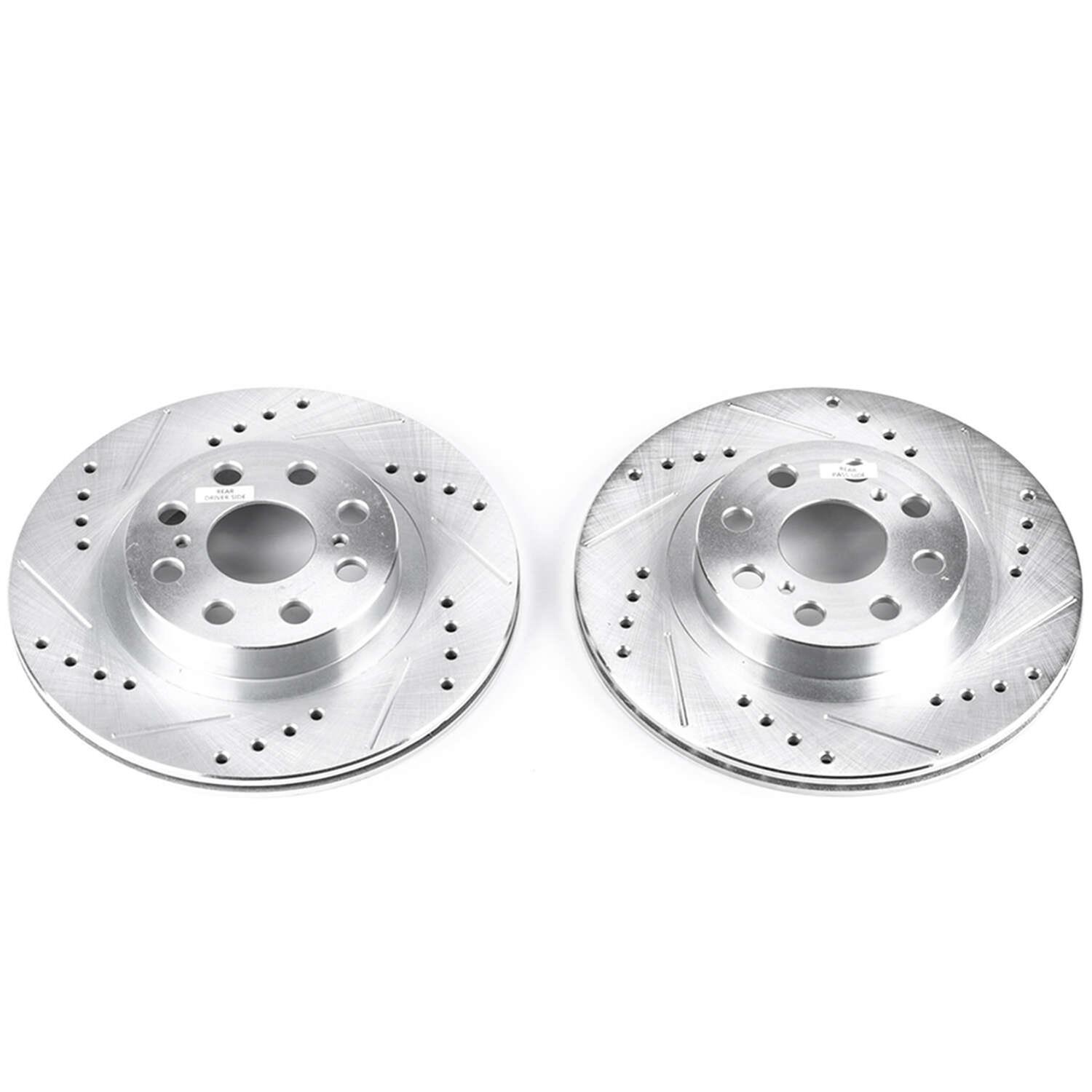 Power Stop 00-05 Toyota MR2 Spyder Rear Evolution Drilled & Slotted Rotors - Pair thumbnail 4
