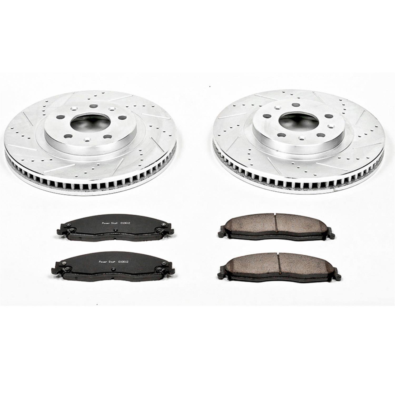 Power Stop K798 Front Z23 Evolution Brake Kit with Drilled/Slotted Rotors and Ceramic Brake Pads 