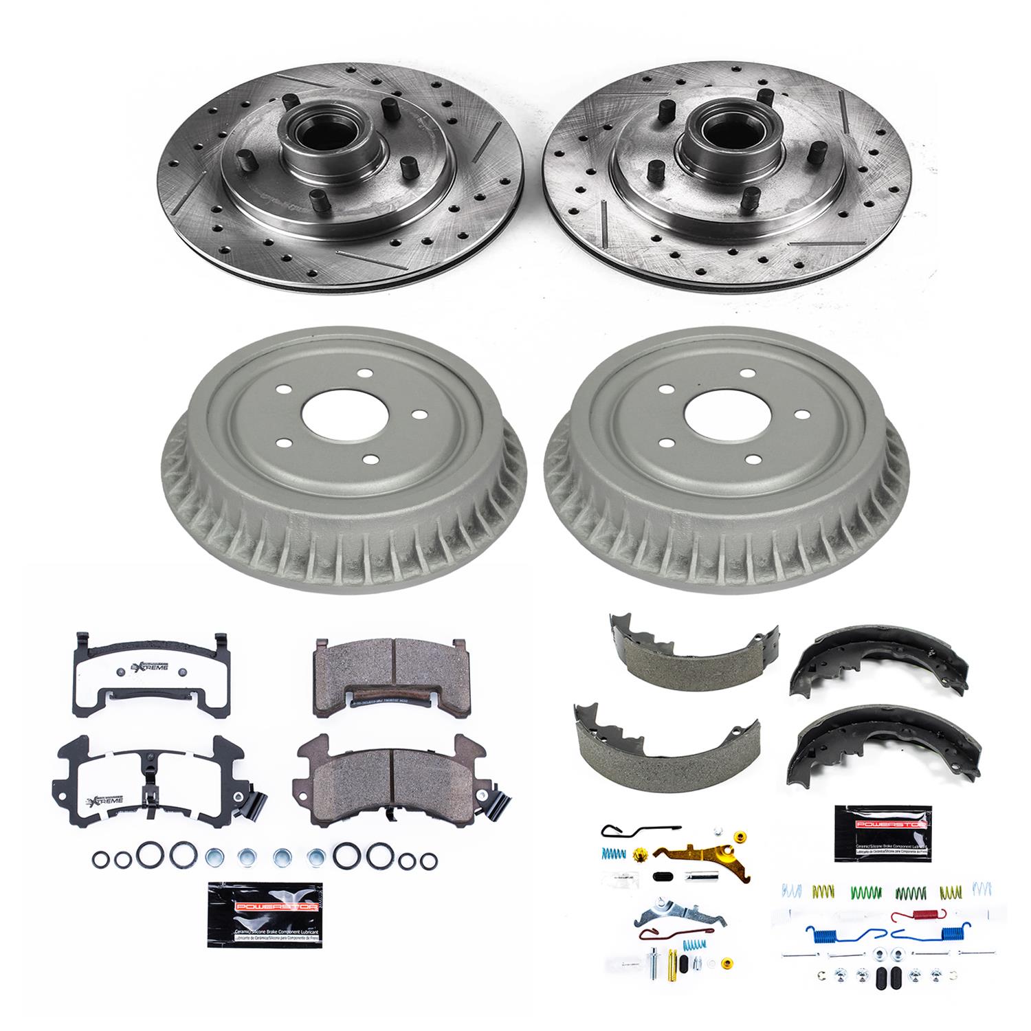 PowerStop Z26 Street Warrior Brake Upgrade Kits K15054DK-26 Rotor and Pad Combo, Warrior, Front/Rear, Cross-drilled/Slotted Rotors, Zinc Dichromate Plated, Carbon Ceramic Pads, Chevy, Isuzu thumbnail 4