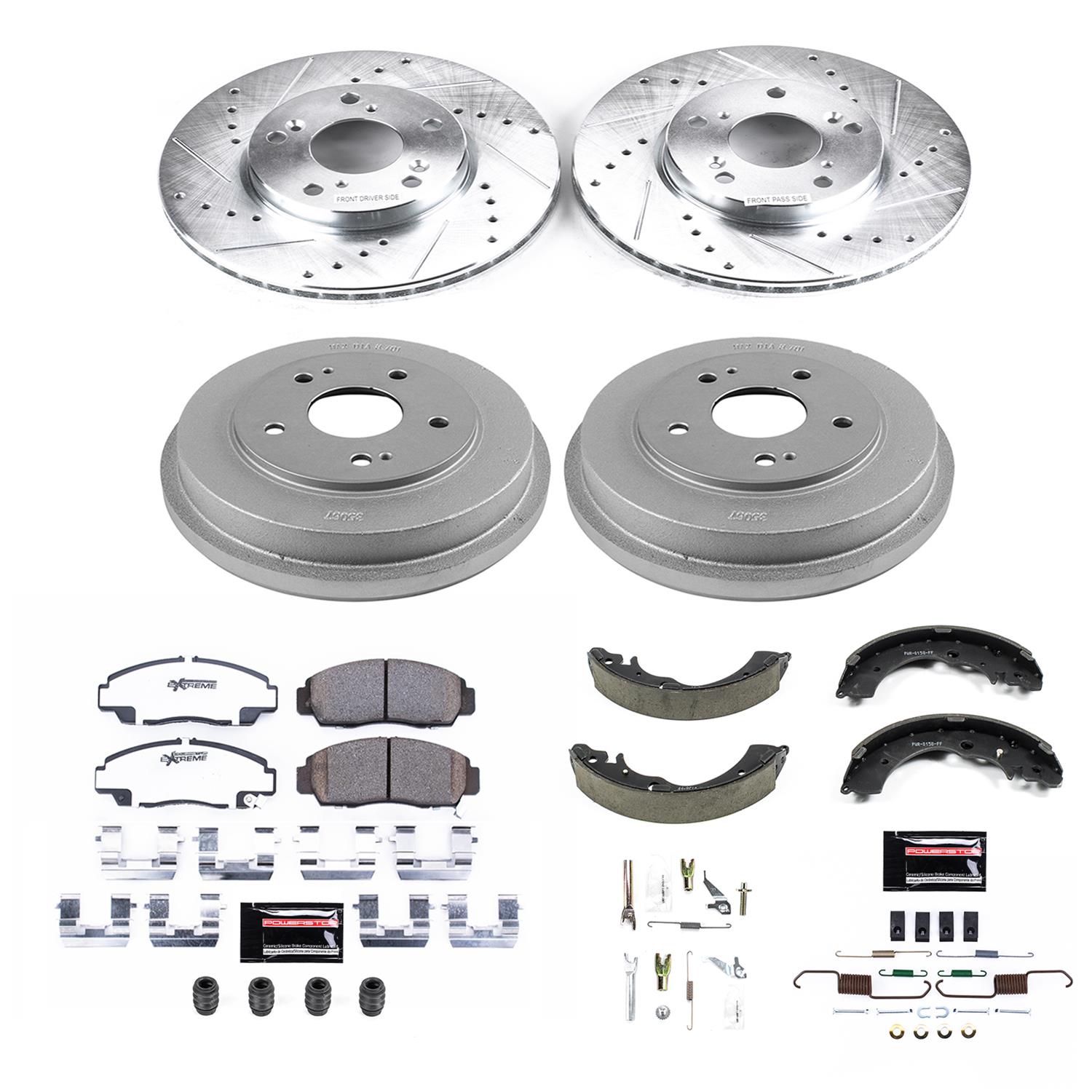 Power Stop 06-11 Honda Civic Front & Rear Z26 Street Warrior Brake Kit (1x psbK2558-26, 1x psbKOE15318DK) thumbnail 7