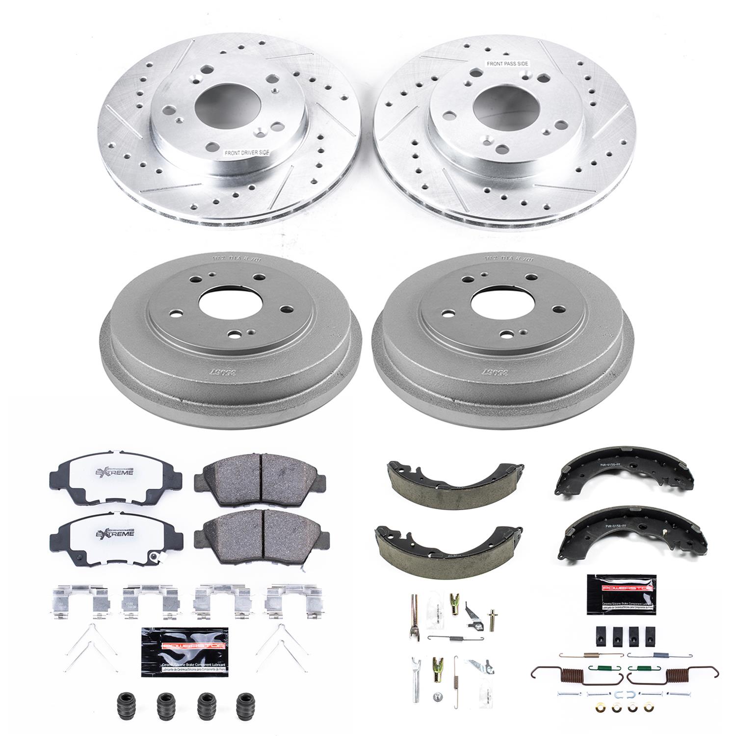 Power Stop 06-08 Honda Civic Front & Rear Z26 Street Warrior Brake Kit (1x psbK2389-26, 1x psbKOE15318DK) thumbnail 7