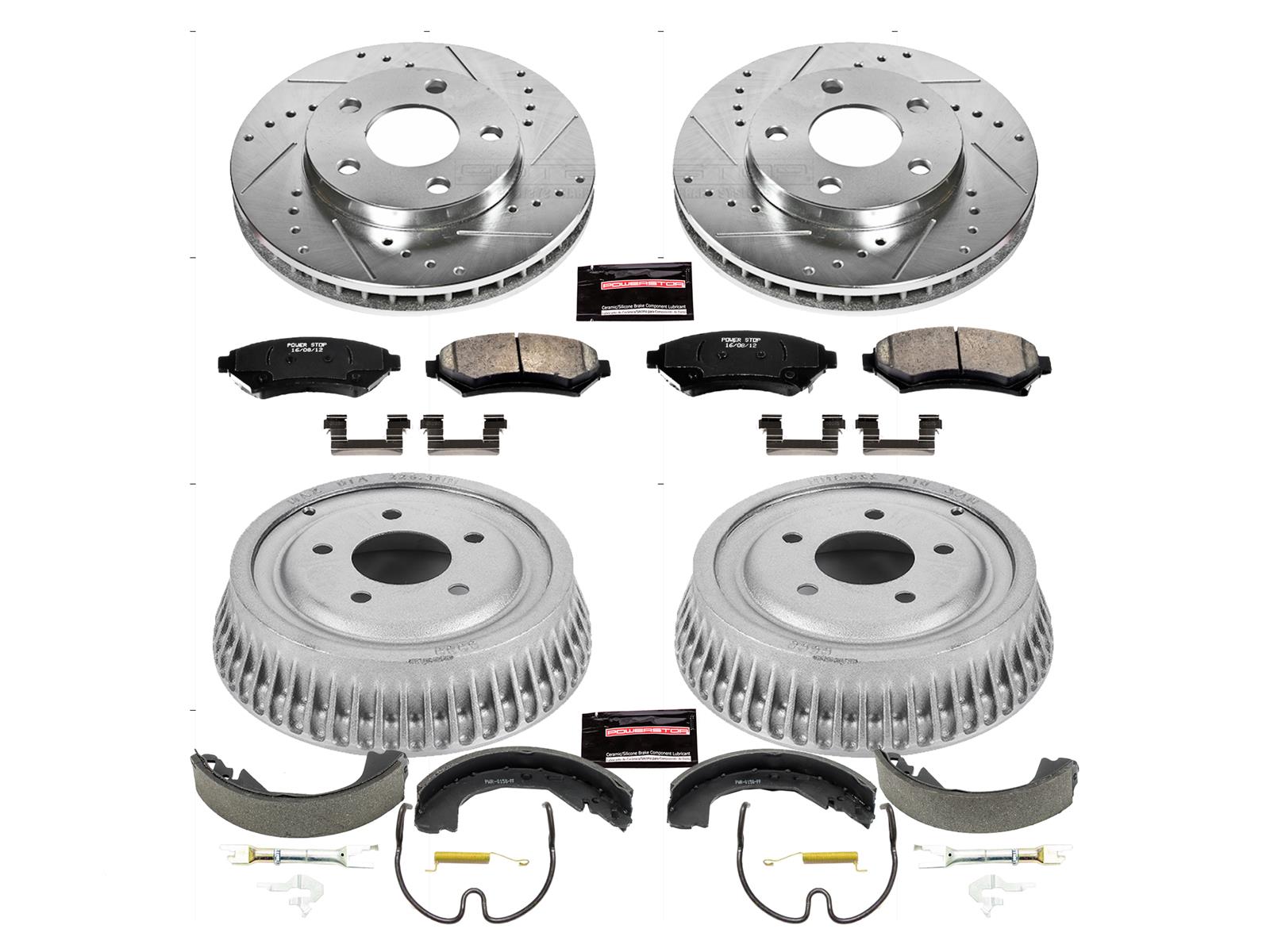 Drum and Shoe Kits Power Stop Front & Rear K15120DK Performance Pad Rotor 