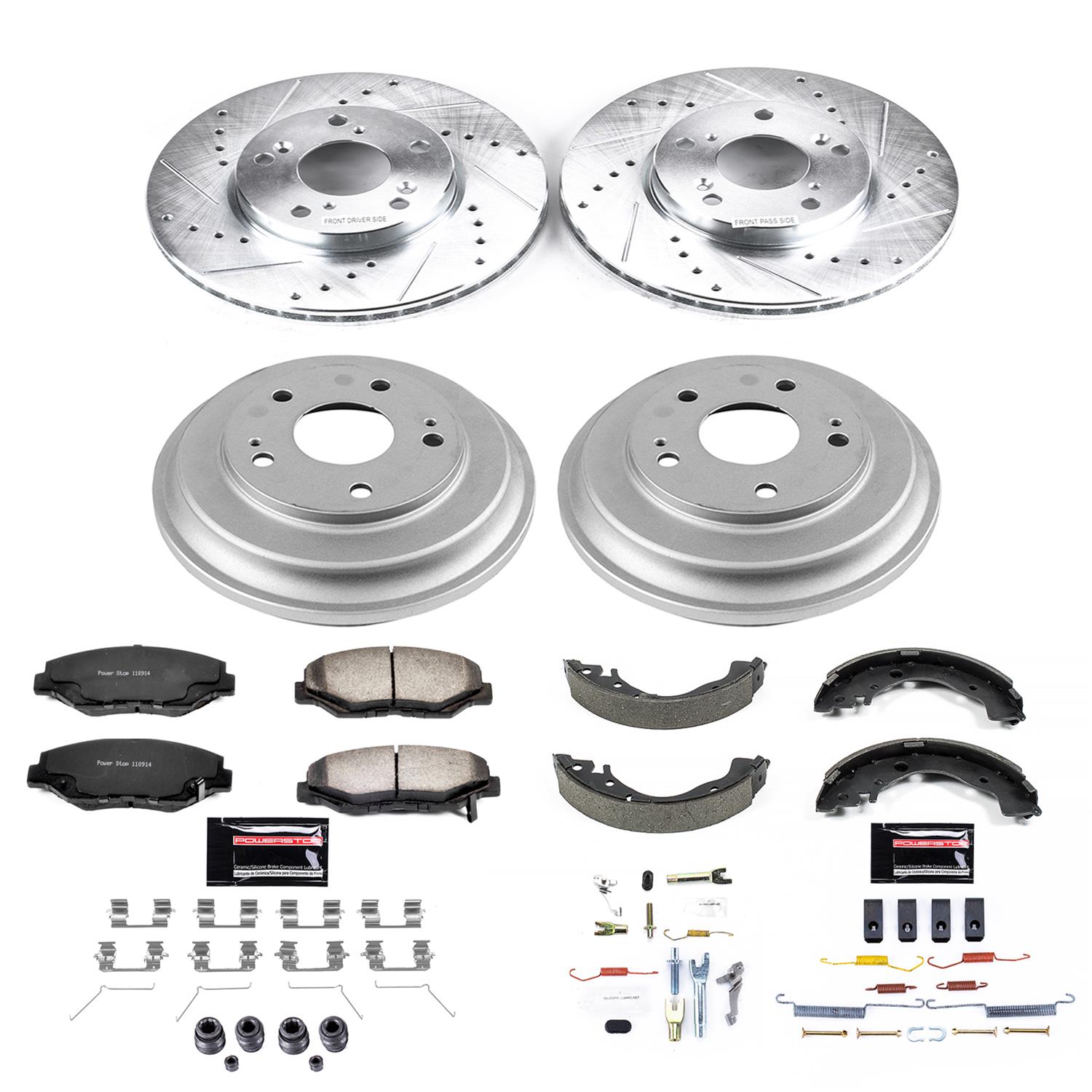 Power Stop 13-15 Honda Civic Front & Rear Z36 Truck & Tow Brake Kit (1x psbK1043-36, 1x psbKOE15398DK) thumbnail 7