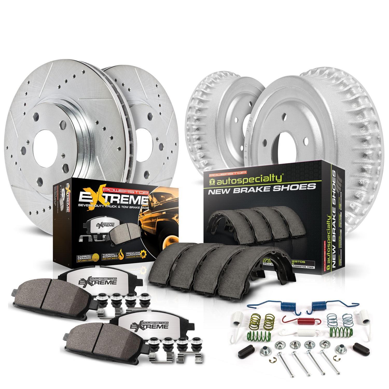 Power Stop 17-20 Hyundai Elantra Front and Rear Z36 Truck & Tow Brake Kit (1x psbK7370-36, 1x psbKOE15481DK)