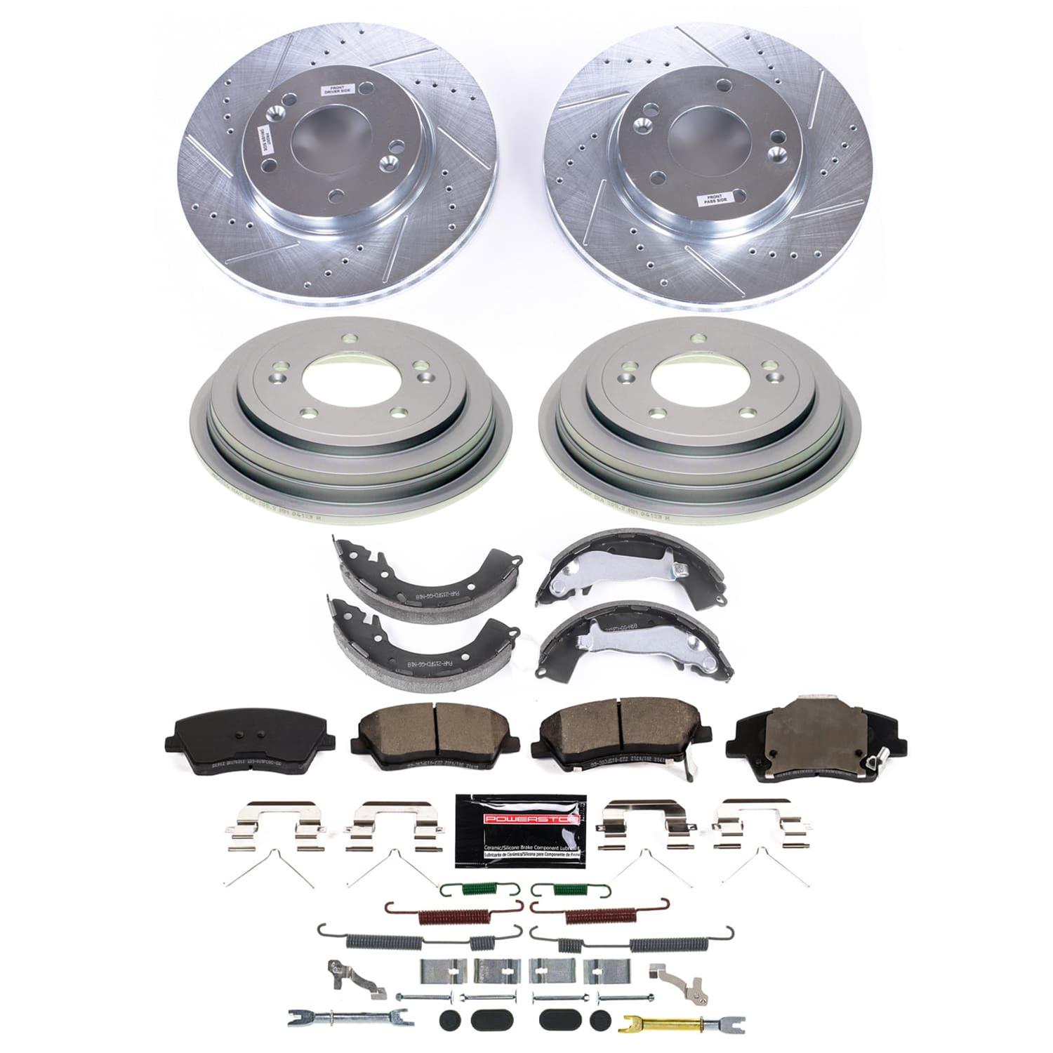 Power Stop 17-20 Hyundai Elantra Front and Rear Z23 Evolution Brake Kit (1x psbK7370, 1x psbKOE15481DK) thumbnail 2