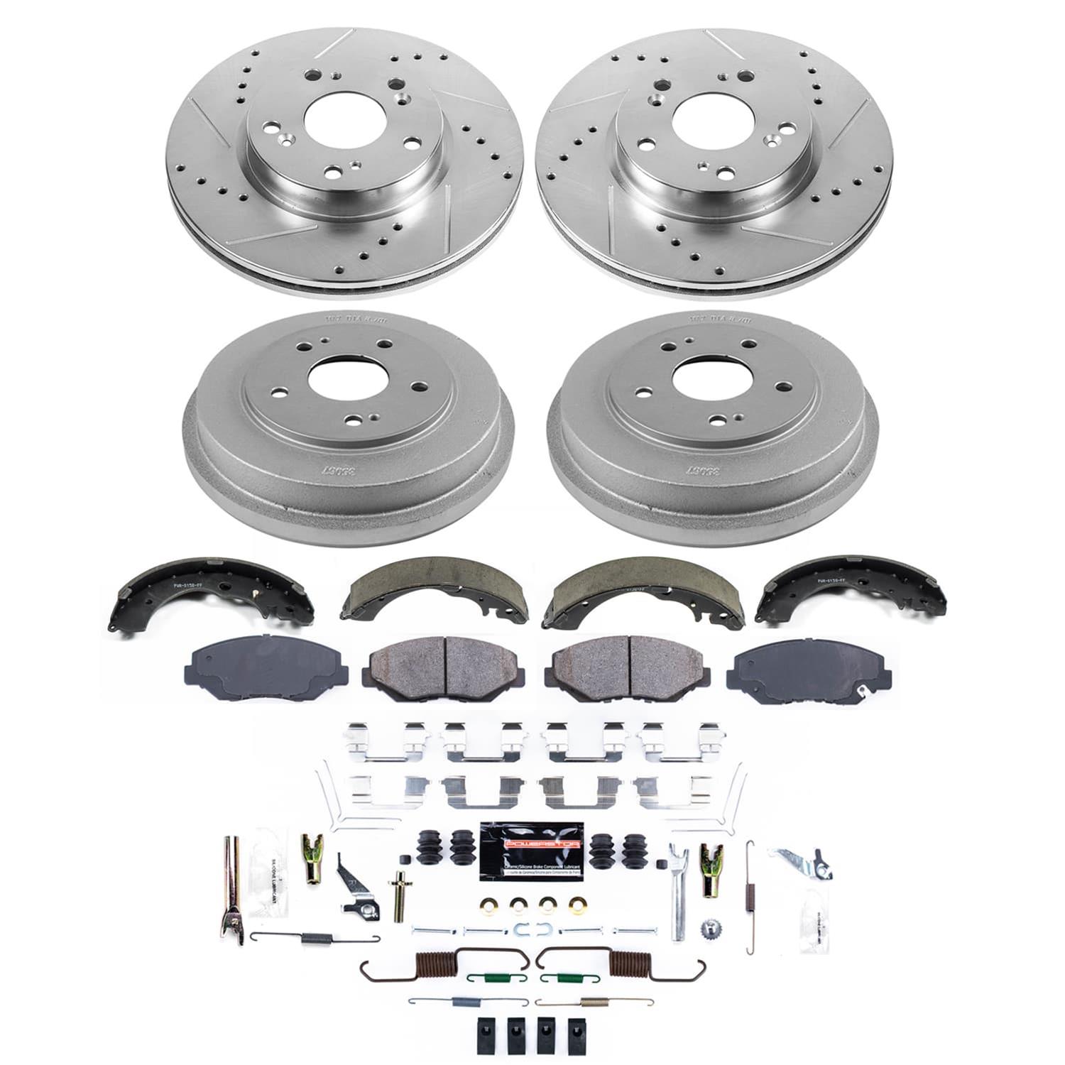 Power Stop 13-14 Honda Fit Front and Rear Z23 Evolution Brake Kit (1x psbKOE15318DK, 1x psbK6490) thumbnail 2