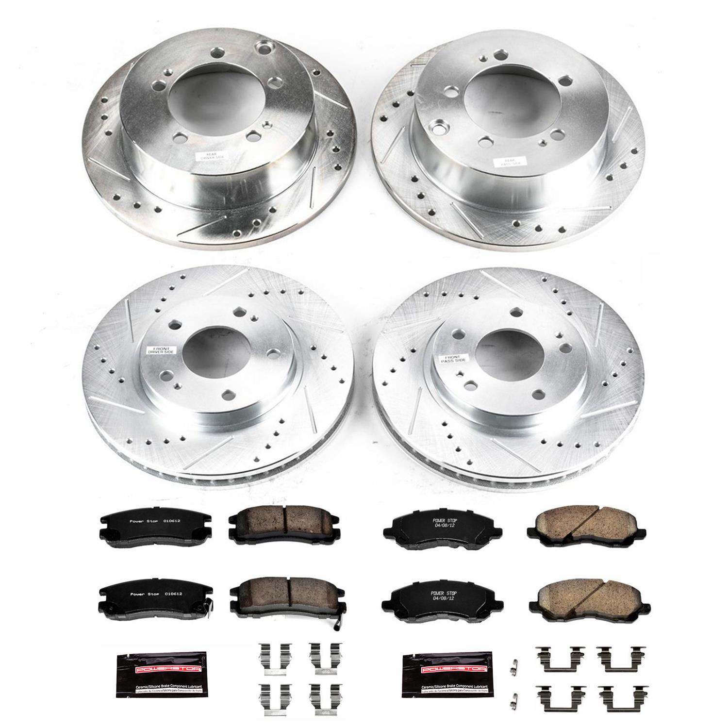 Power Stop K1203 Rear Z23 Evolution Brake Kit with Drilled/Slotted Rotors and Ceramic Brake Pads 
