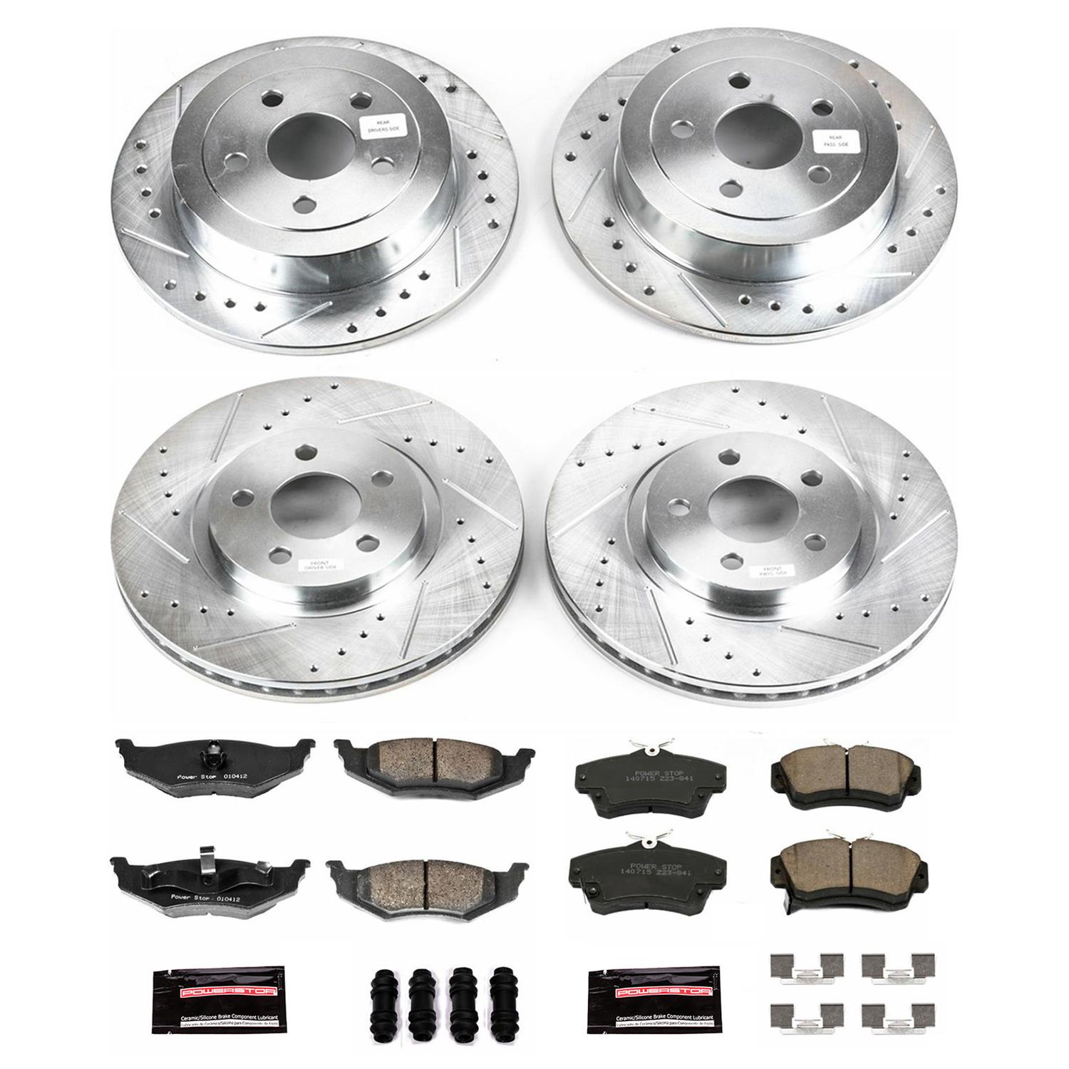 Power Stop 01-03 Chrysler PT Cruiser Front & Rear Z23 Evolution Sport Brake Kit (1x psbK6266, 1x psbK1704) thumbnail 2