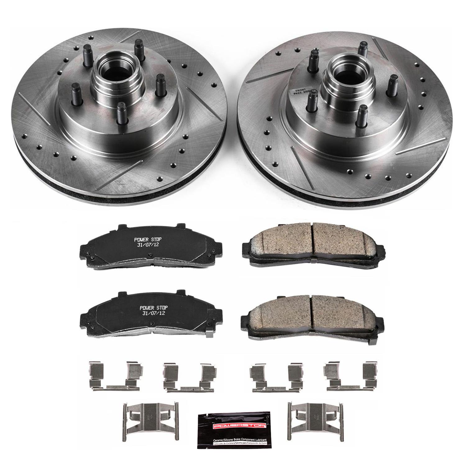 Power Stop K374 Front Z23 Evolution Brake Kit with Drilled/Slotted Rotors and Ceramic Brake Pads 