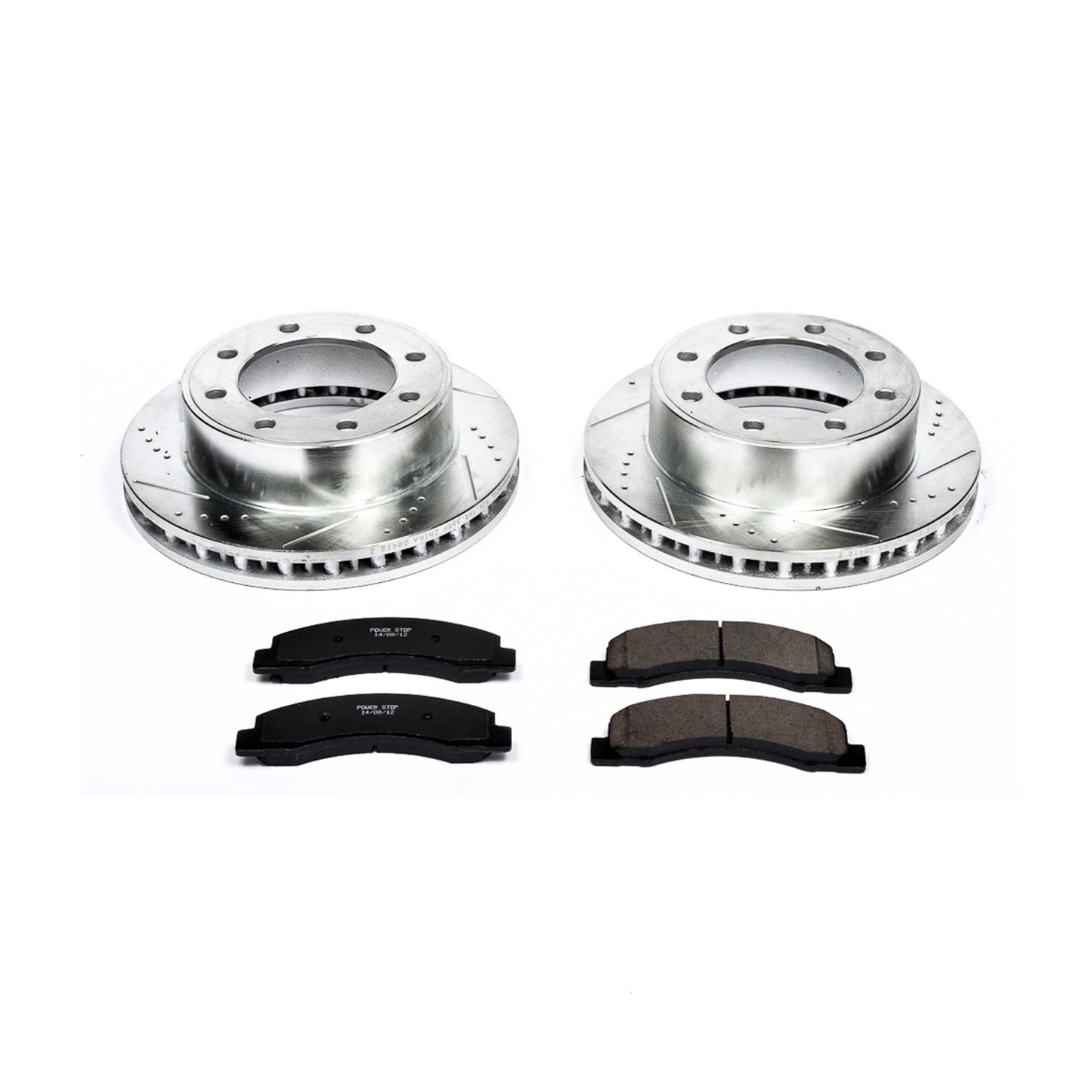 Power Stop K1079 Front and Rear Z23 Evolution Brake Kit with Drilled//Slotted Rotors and Ceramic Brake Pads