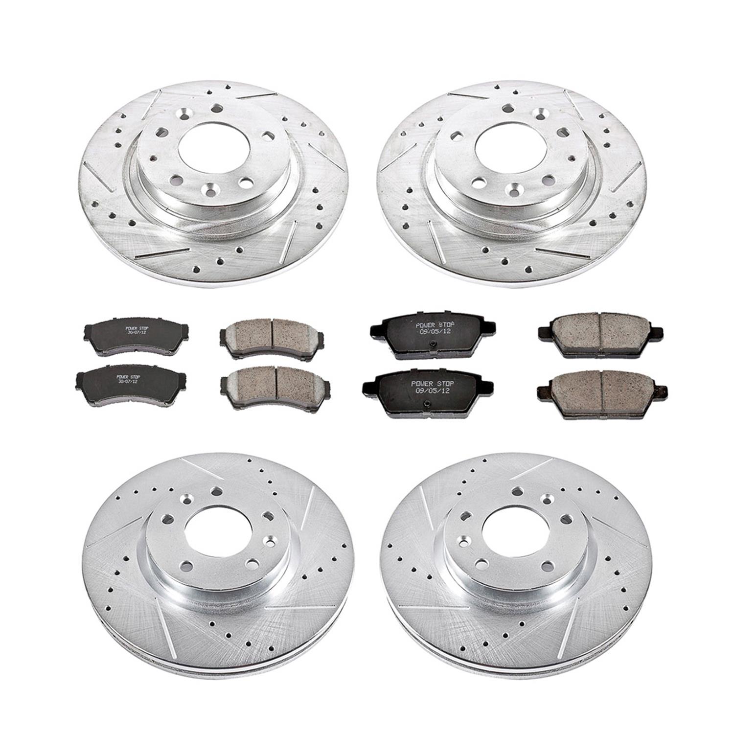PowerStop Z23 Evolution Sport Brake Upgrade Kits K200 Rotors/Pads, Drilled/Slotted, Iron, Zinc Plated, Front/Rear, Ford, Lincoln, Mazda, Mercury, Kit thumbnail 3