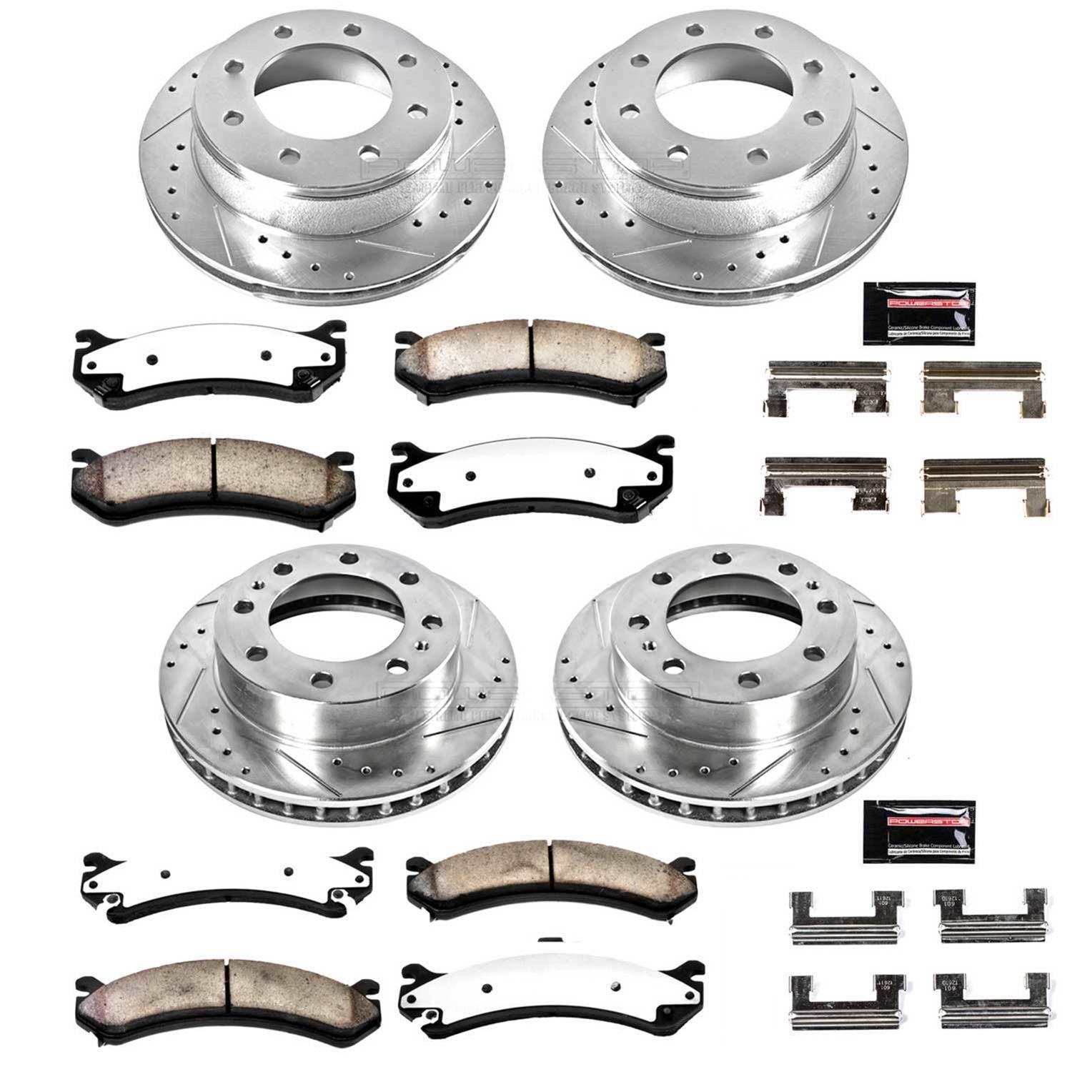 PowerStop Z36 Truck and Tow Brake Upgrade Kits K2023-36 Rotors/Pads, Tow, Drilled/Slotted, Iron, Zinc Plated, Front/Rear, Chevy, GMC, Hummer, Kit thumbnail 3