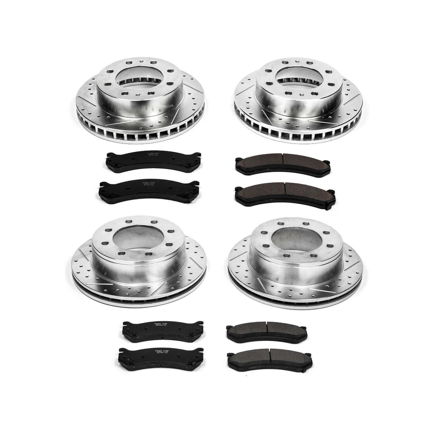 PowerStop Z23 Evolution Sport Brake Upgrade Kits K2027 Rotors/Pads, Drilled/Slotted, Iron, Zinc Plated, Ceramic Pads, Front/Rear, Chevy, GMC, Kit thumbnail 2