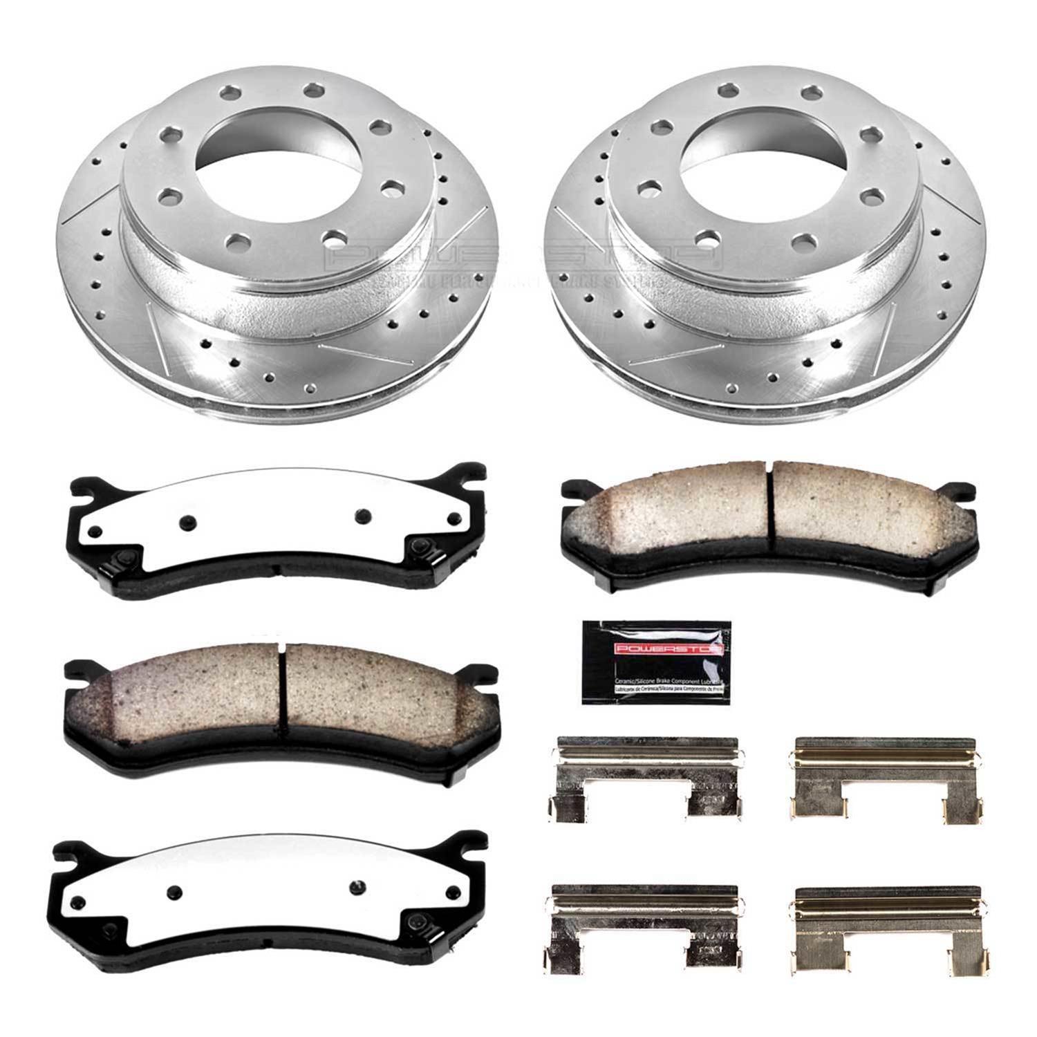 PowerStop Z36 Truck and Tow Brake Upgrade Kits K2023-36 Rotors/Pads, Tow, Drilled/Slotted, Iron, Zinc Plated, Front/Rear, Chevy, GMC, Hummer, Kit thumbnail 4