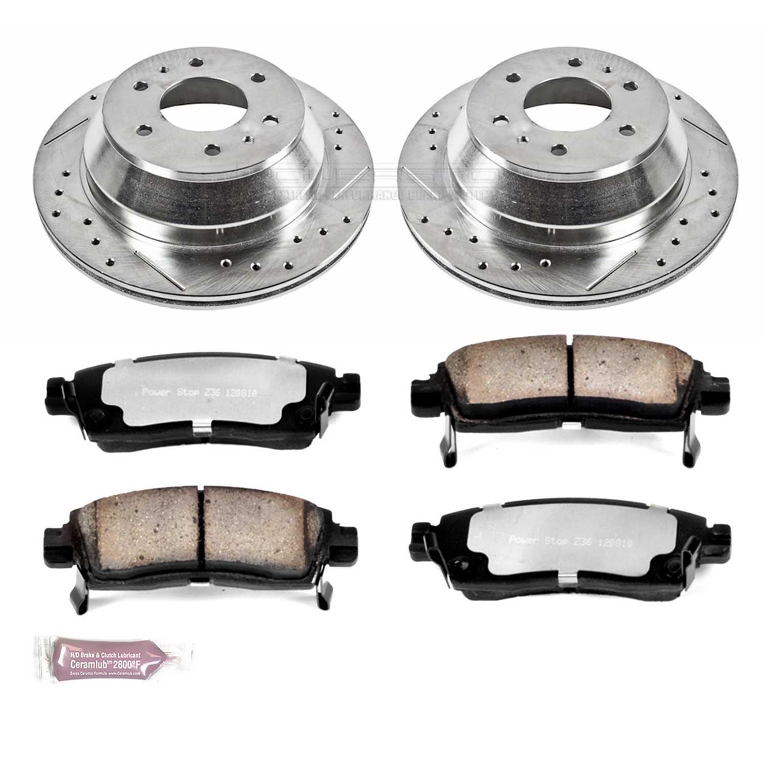 Power Stop K2050-26 Rear Z26 Street Warrior Brake Kit Buick Chevrolet GMC Isuzu Oldsmobile Saab