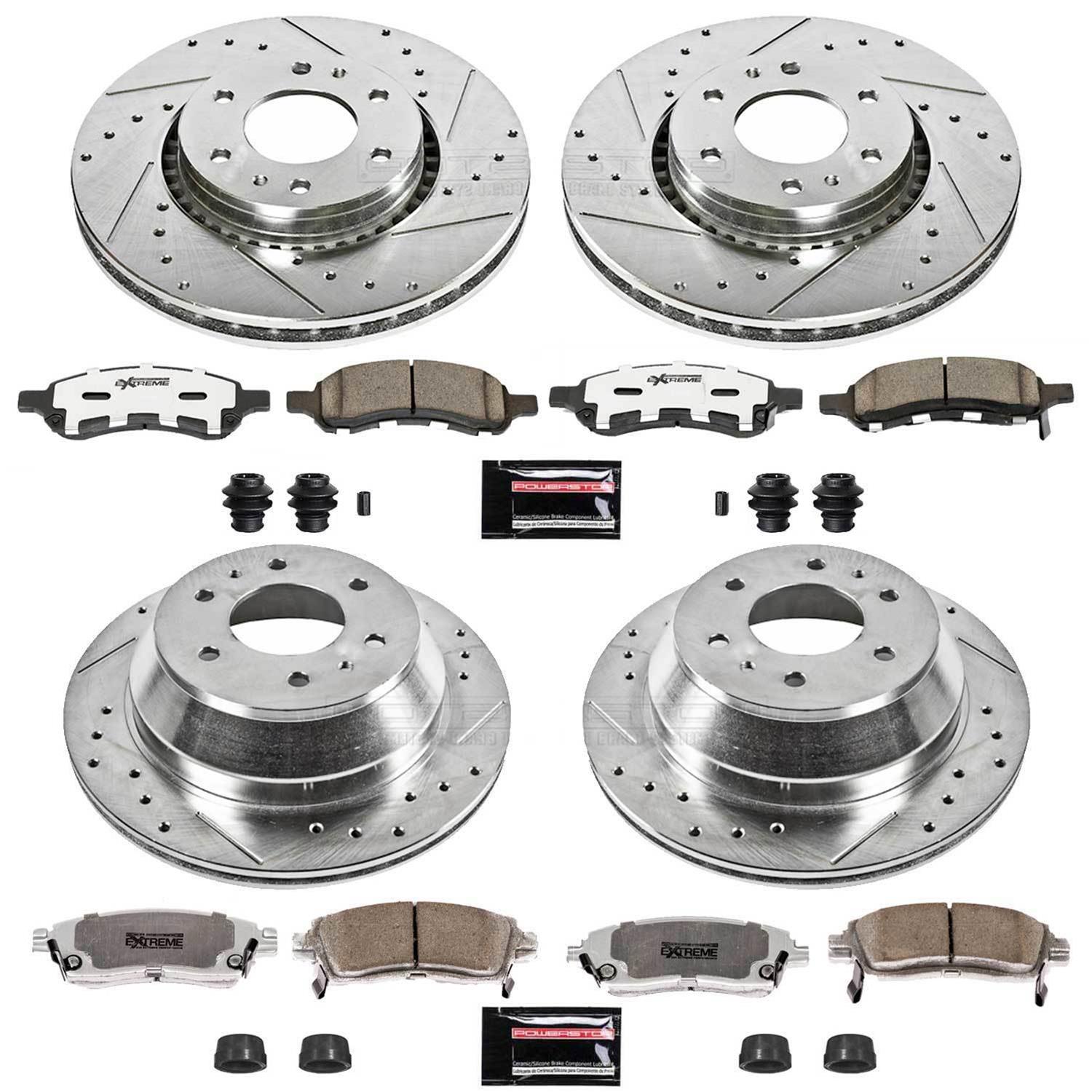 PowerStop Z26 Street Warrior Brake Upgrade Kits K2060-26 Rotors/Pads, Drilled/Slotted, Iron, Zinc Dichromate Plated, Front/Rear, Buick, Chevy, GMC, Saab, Kit thumbnail 3