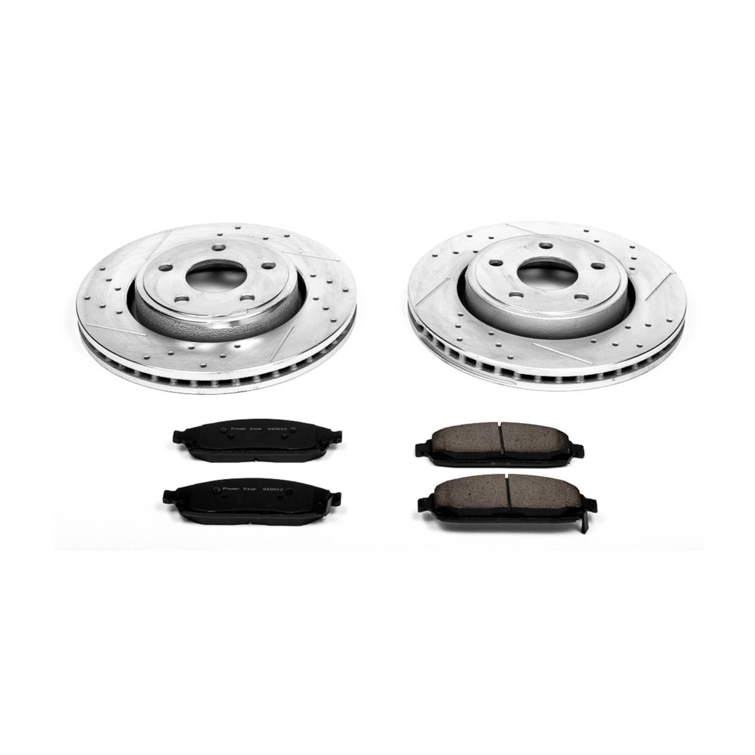 Power Stop 06-10 Jeep Commander Front & Rear Z23 Evolution Sport Brake Kit (1x psbK2219, 1x psbK2221) thumbnail 3