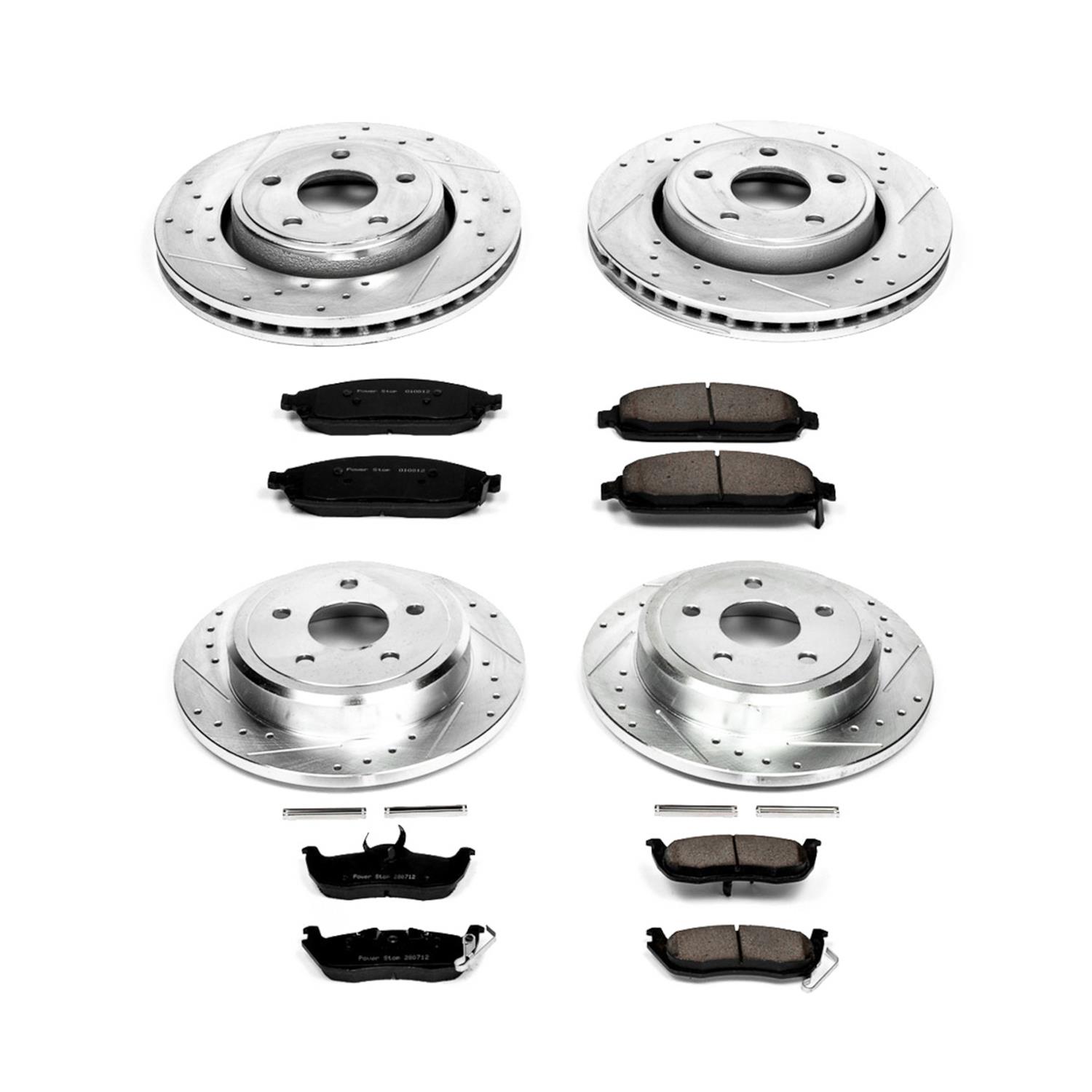 Power Stop 06-10 Jeep Commander Front & Rear Z23 Evolution Sport Brake Kit (1x psbK2219, 1x psbK2221) thumbnail 2