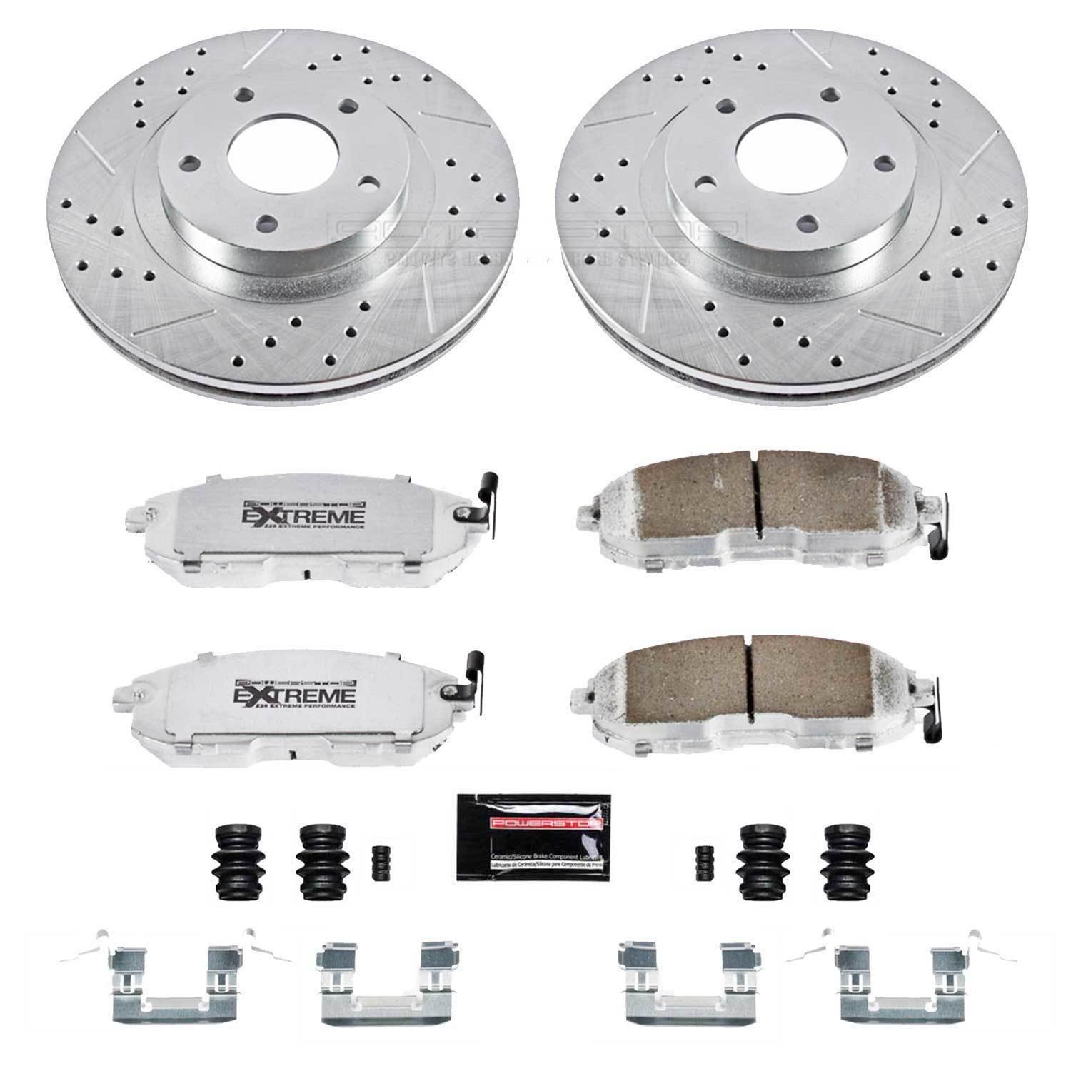 Power Stop 02-06 Nissan Altima Front & Rear Z26 Street Warrior Brake Kit (1x psbK2282-26, 1x psbK098-26) thumbnail 8