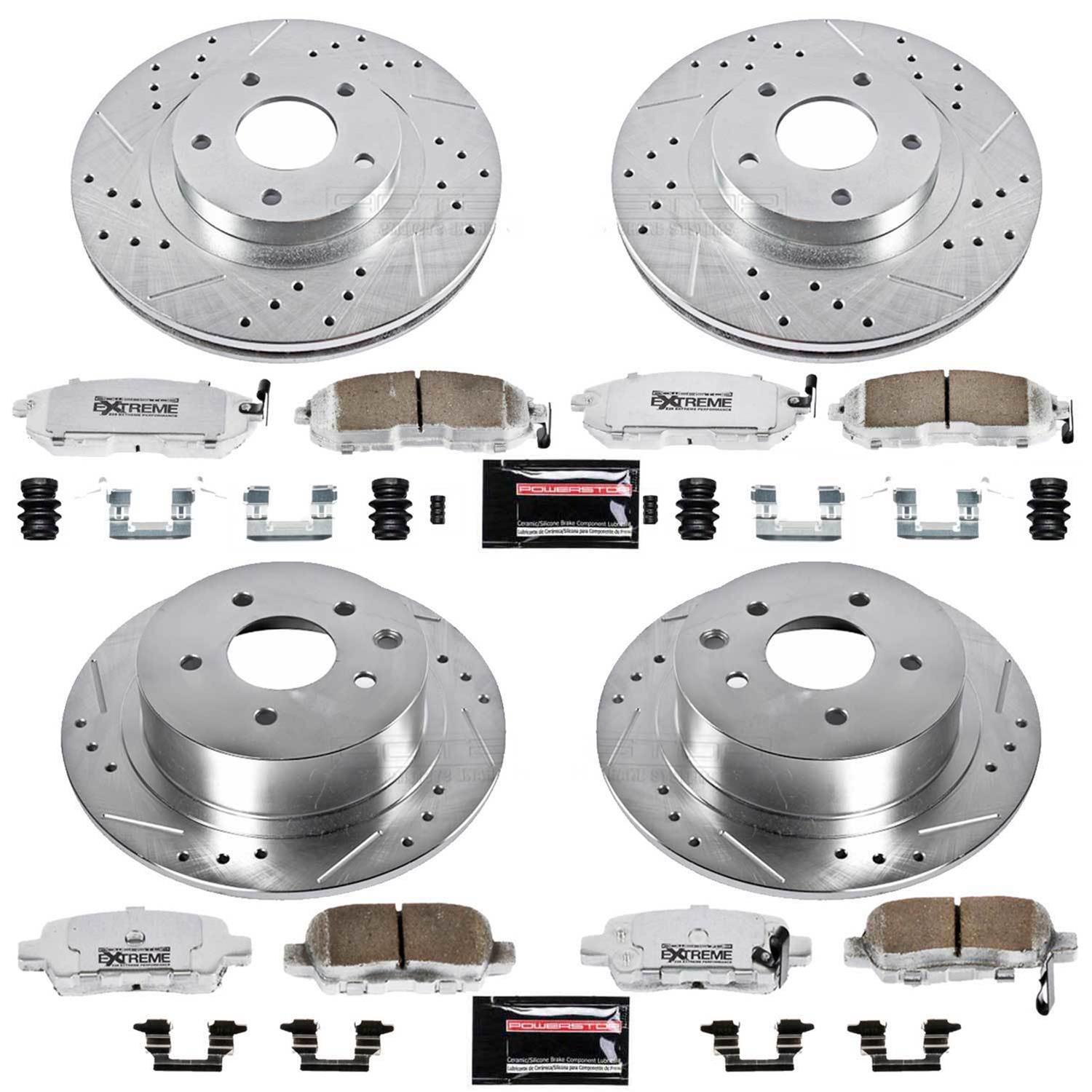 Power Stop 02-06 Nissan Altima Front & Rear Z26 Street Warrior Brake Kit (1x psbK2282-26, 1x psbK098-26) thumbnail 4
