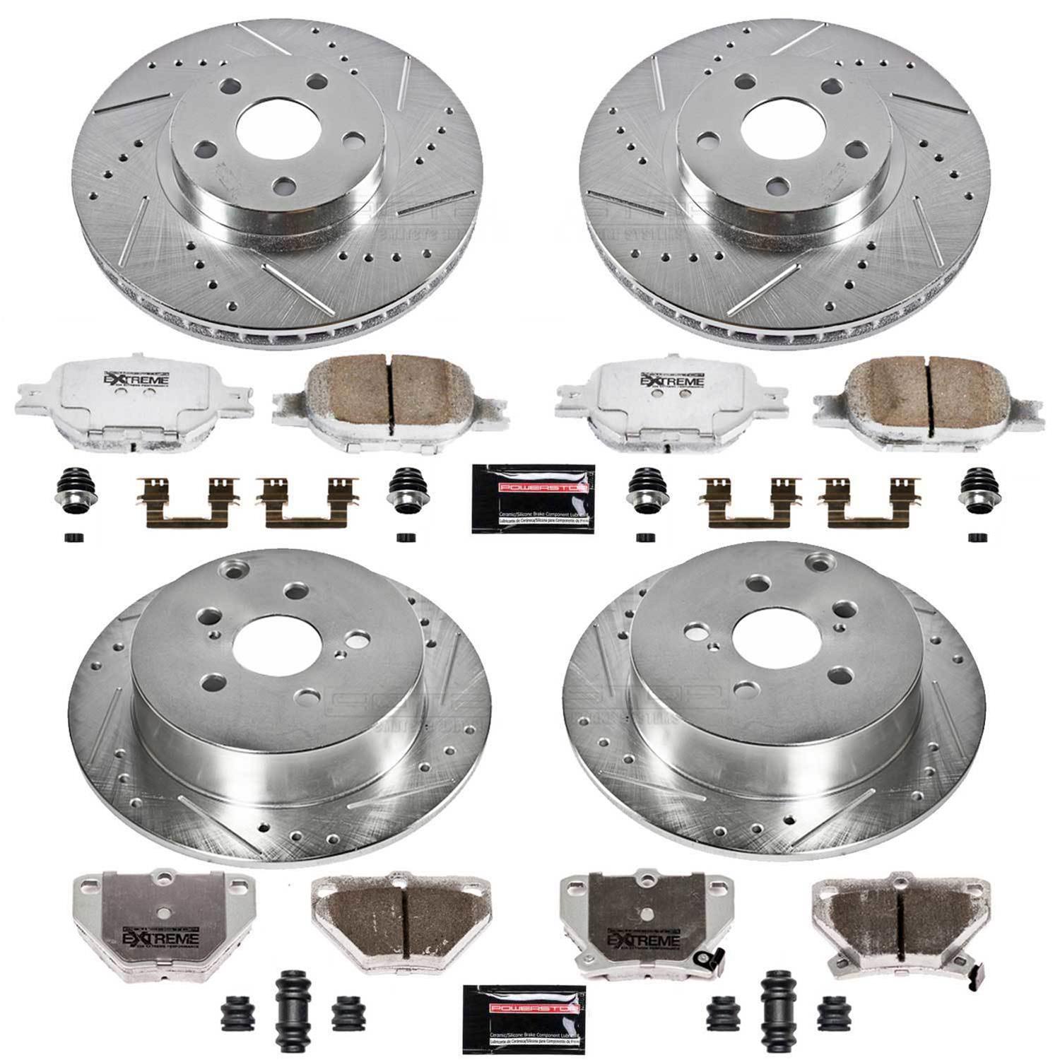 Power Stop 00-05 Toyota Celica Front & Rear Z26 Street Warrior Brake Kit (1x psbK2318-26, 1x psbK2313-26) thumbnail 4