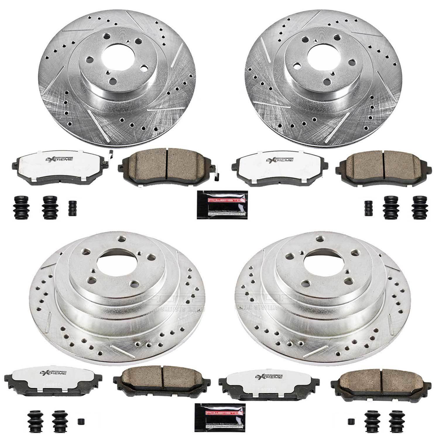 Power Stop 05-06 Saab 9-2X Front & Rear Z26 Street Warrior Brake Kit (1x psbK447-26, 1x psbK2373-26) thumbnail 2