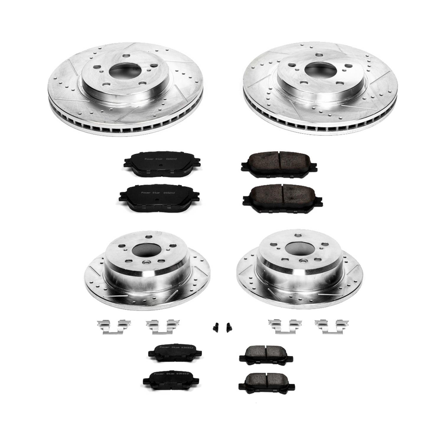 Power Stop 2002 Toyota Camry Front & Rear Z23 Evolution Sport Brake Kit (1x psbK2417, 1x psbK2414) thumbnail 2